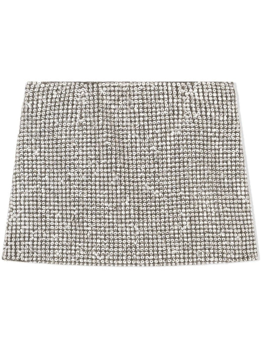 rhinestone-embellished jersey miniskirt