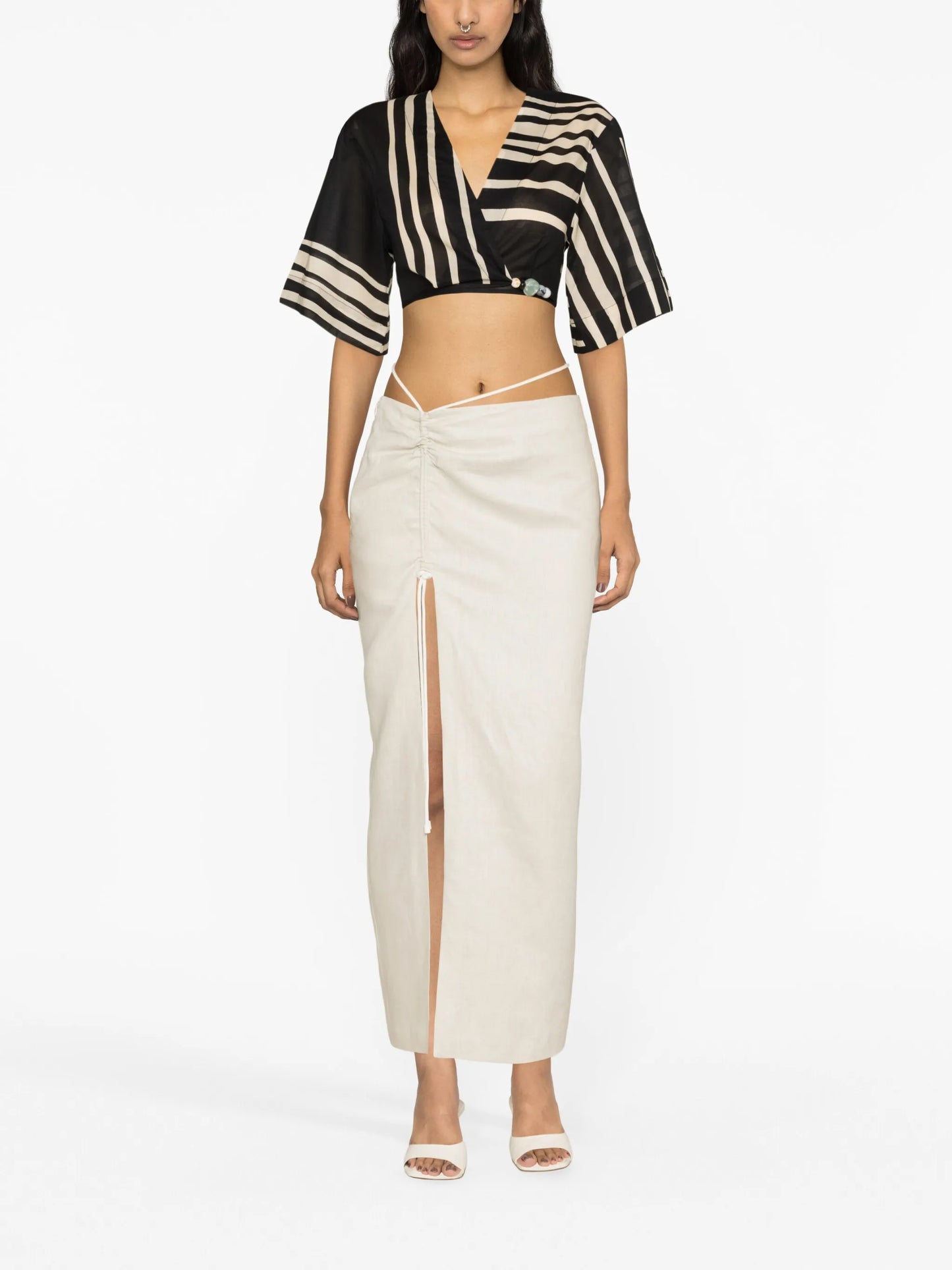 D'orsay linen maxi skirt