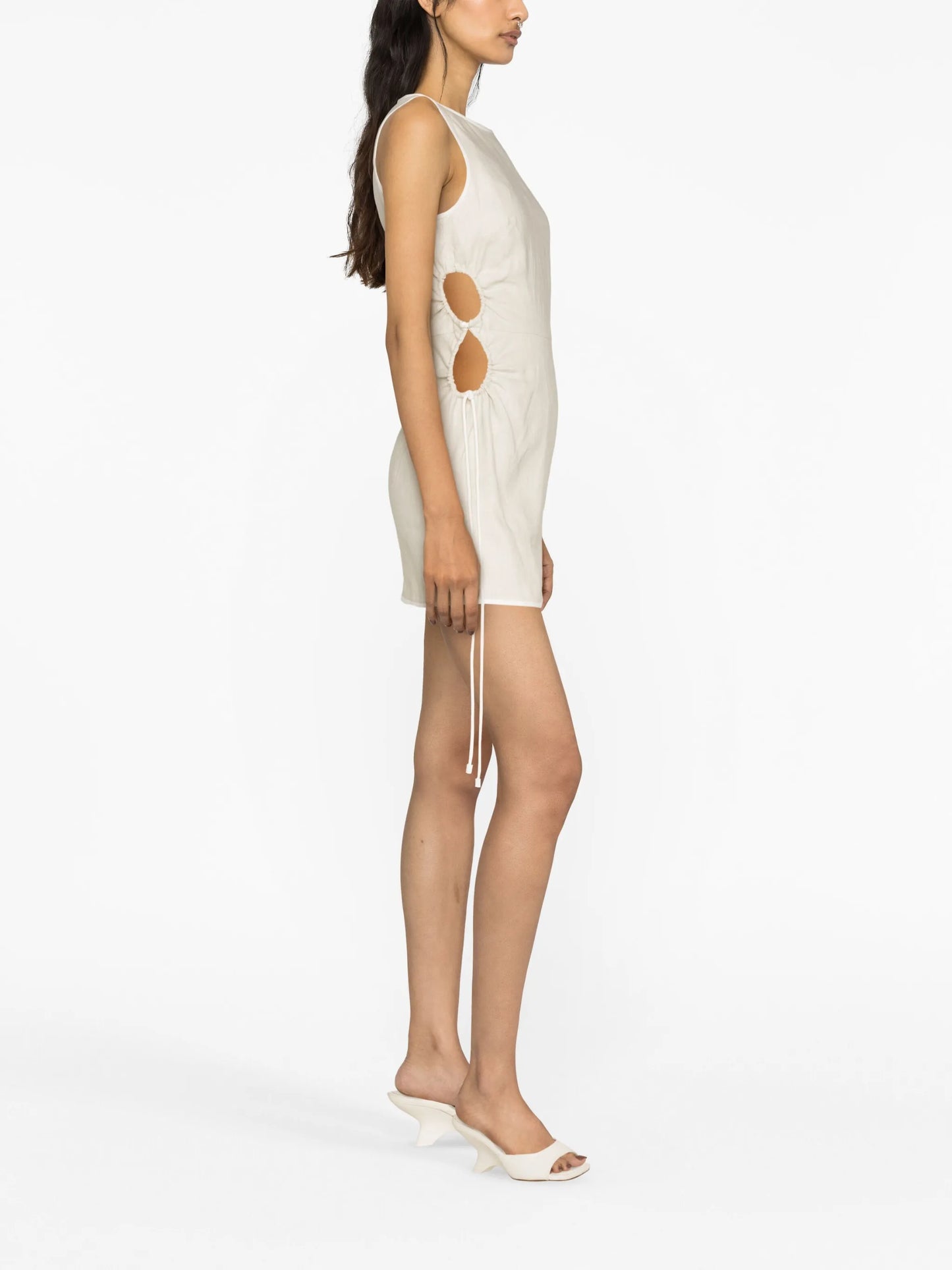 D'orsay cut-out linen mini dress