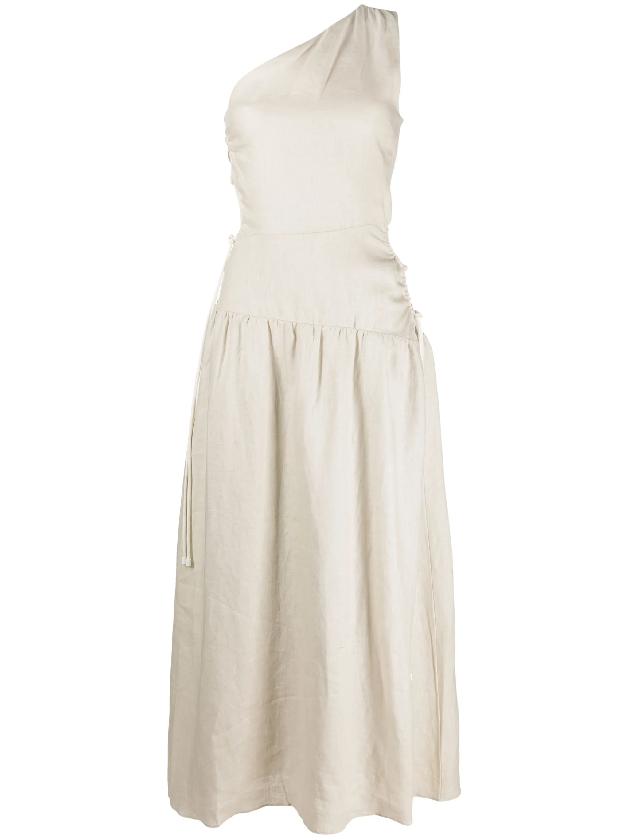 D'orsay off-shoulder linen maxi dress