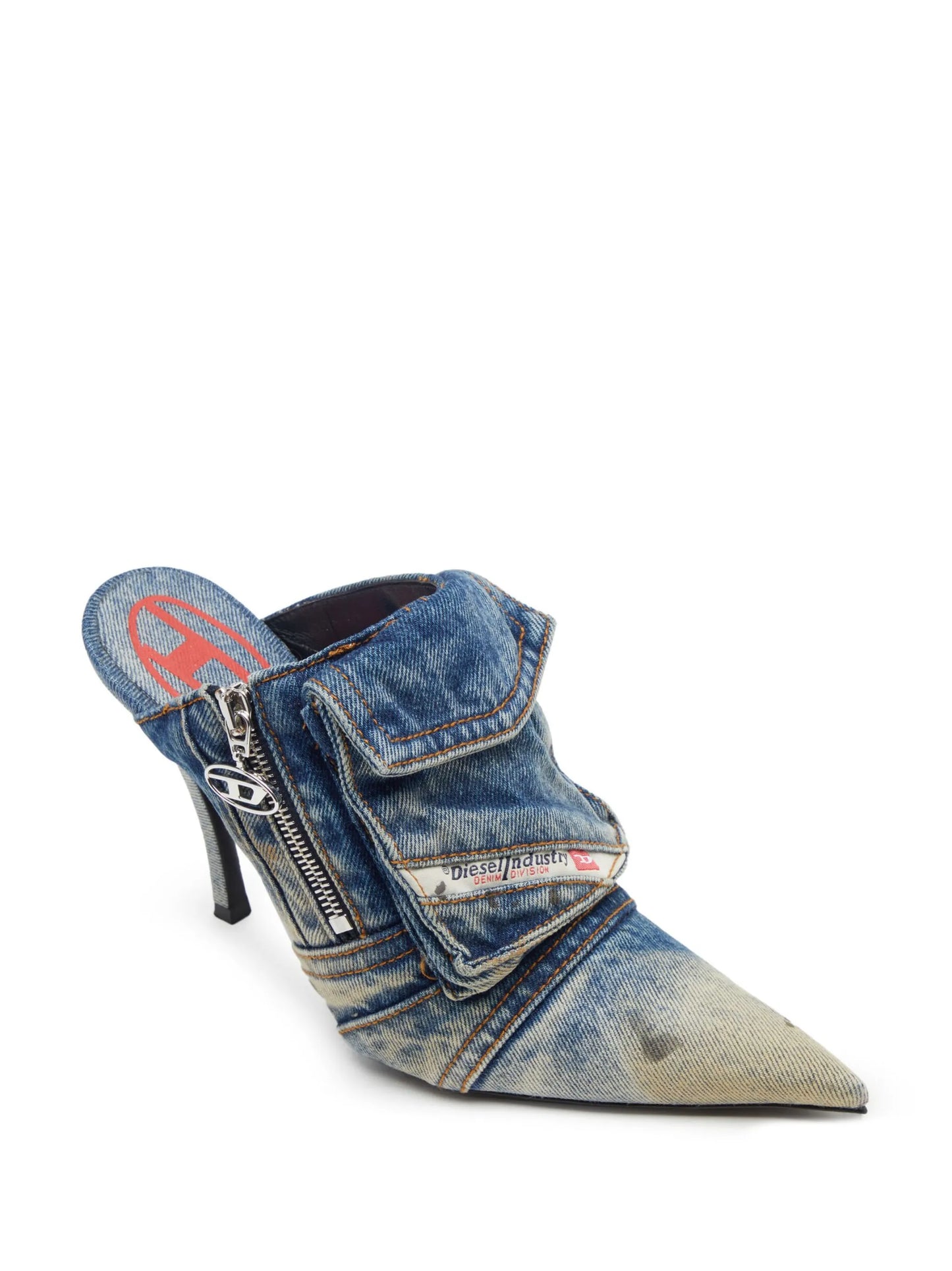 D-Venus Pocket 100mm denim mules
