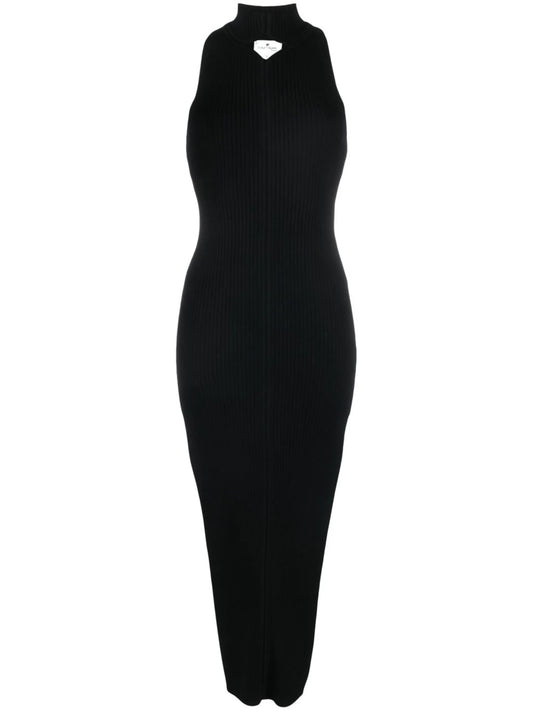 cut-out ribbed midi dress