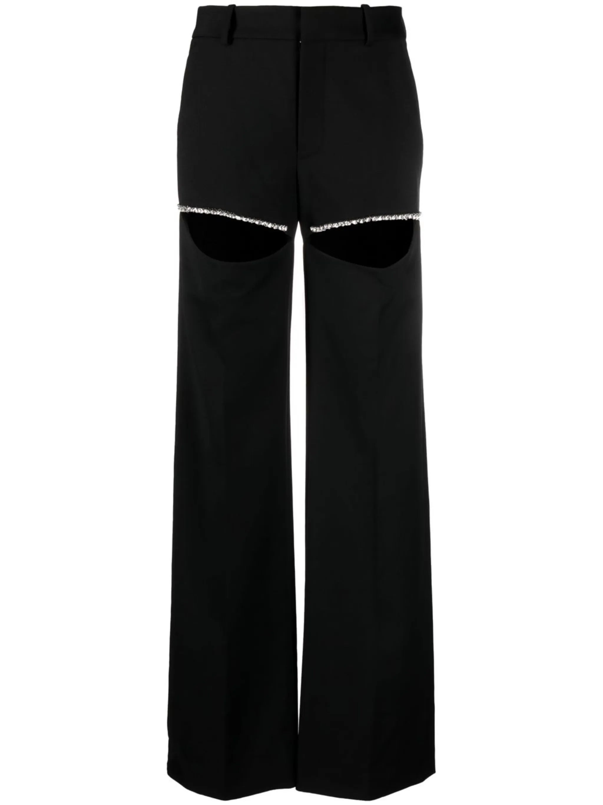 cut-out straight-leg trousers
