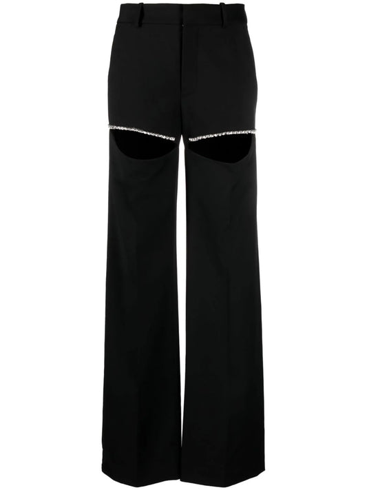 cut-out straight-leg trousers