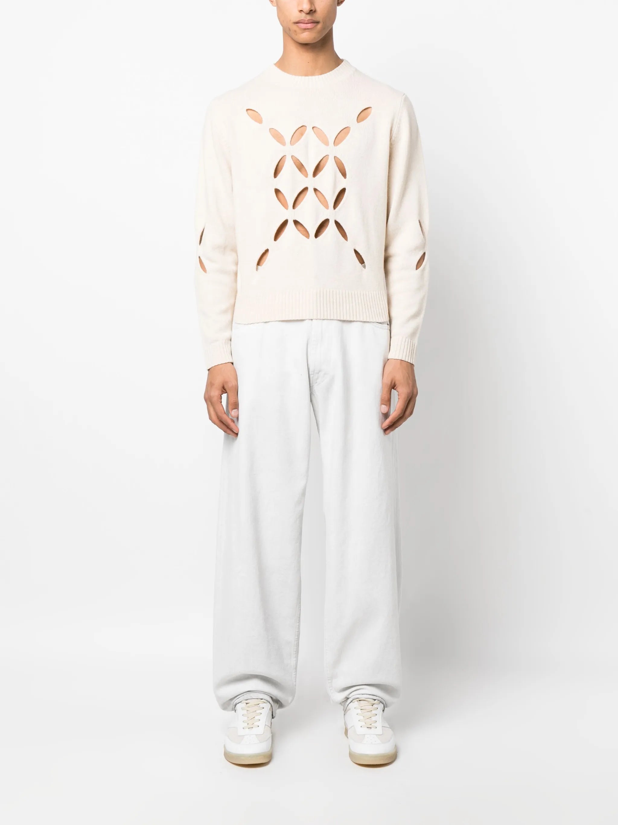 cut-out floral-detail jumper