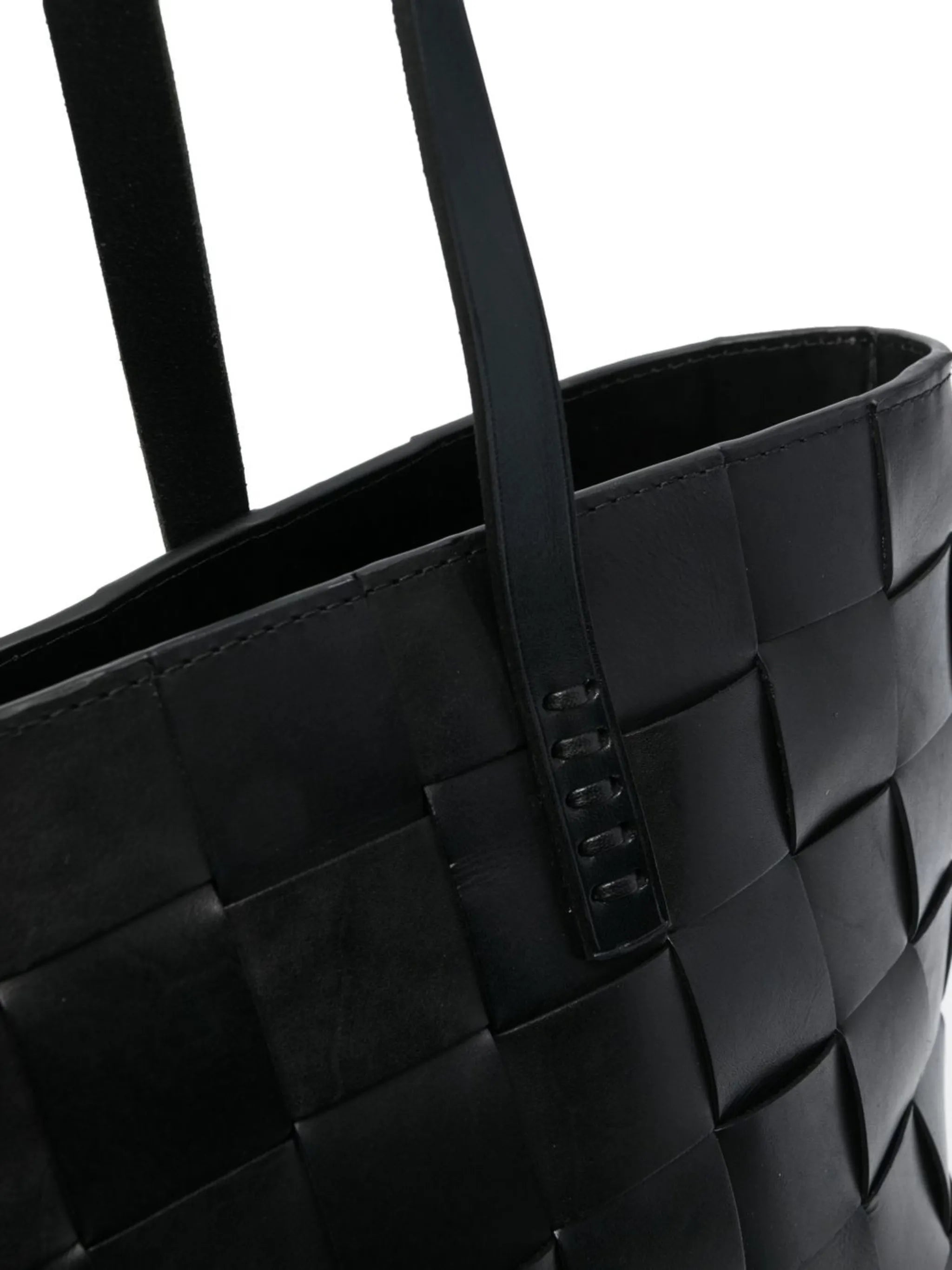 woven leather tote bag