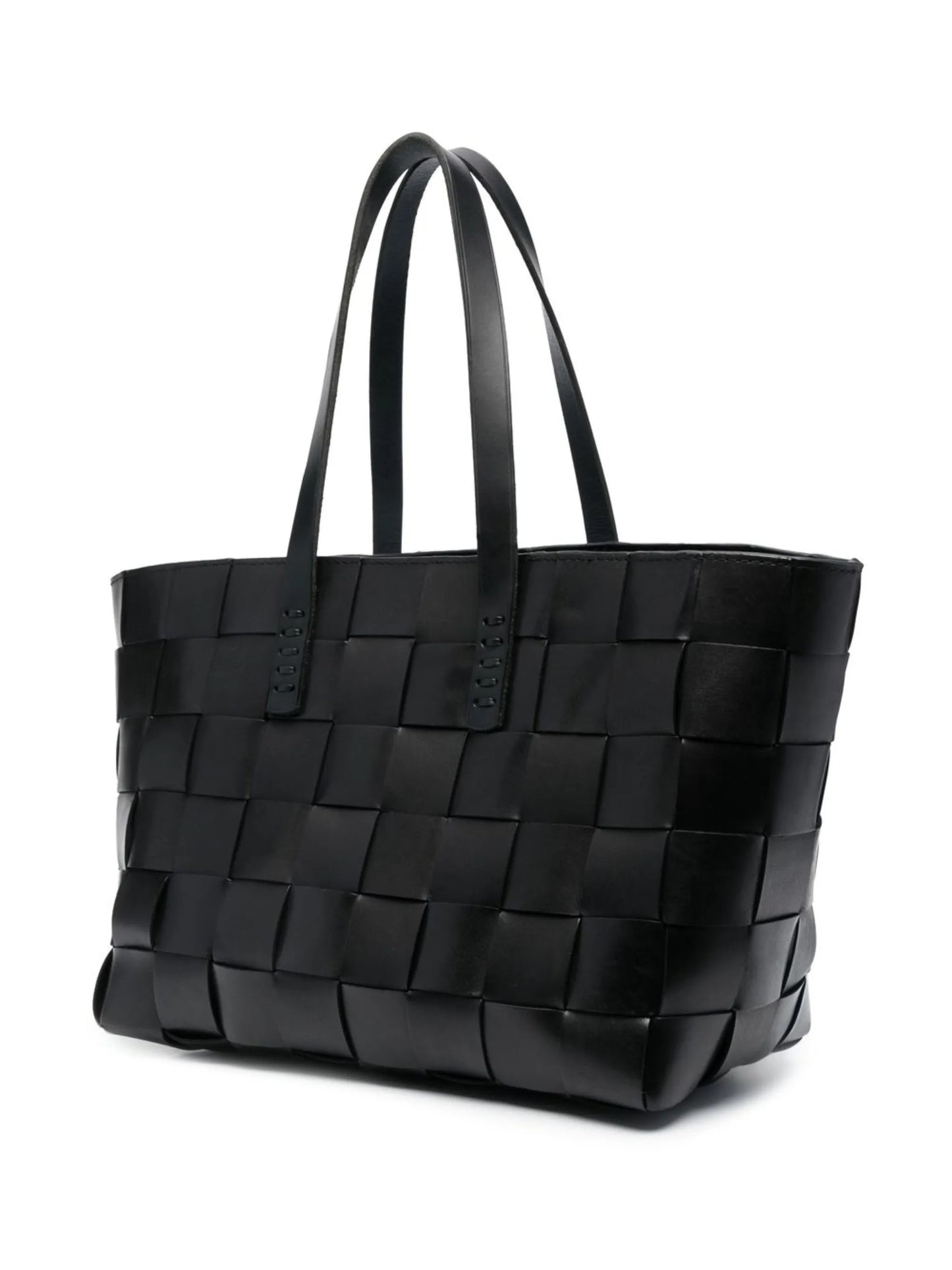woven leather tote bag
