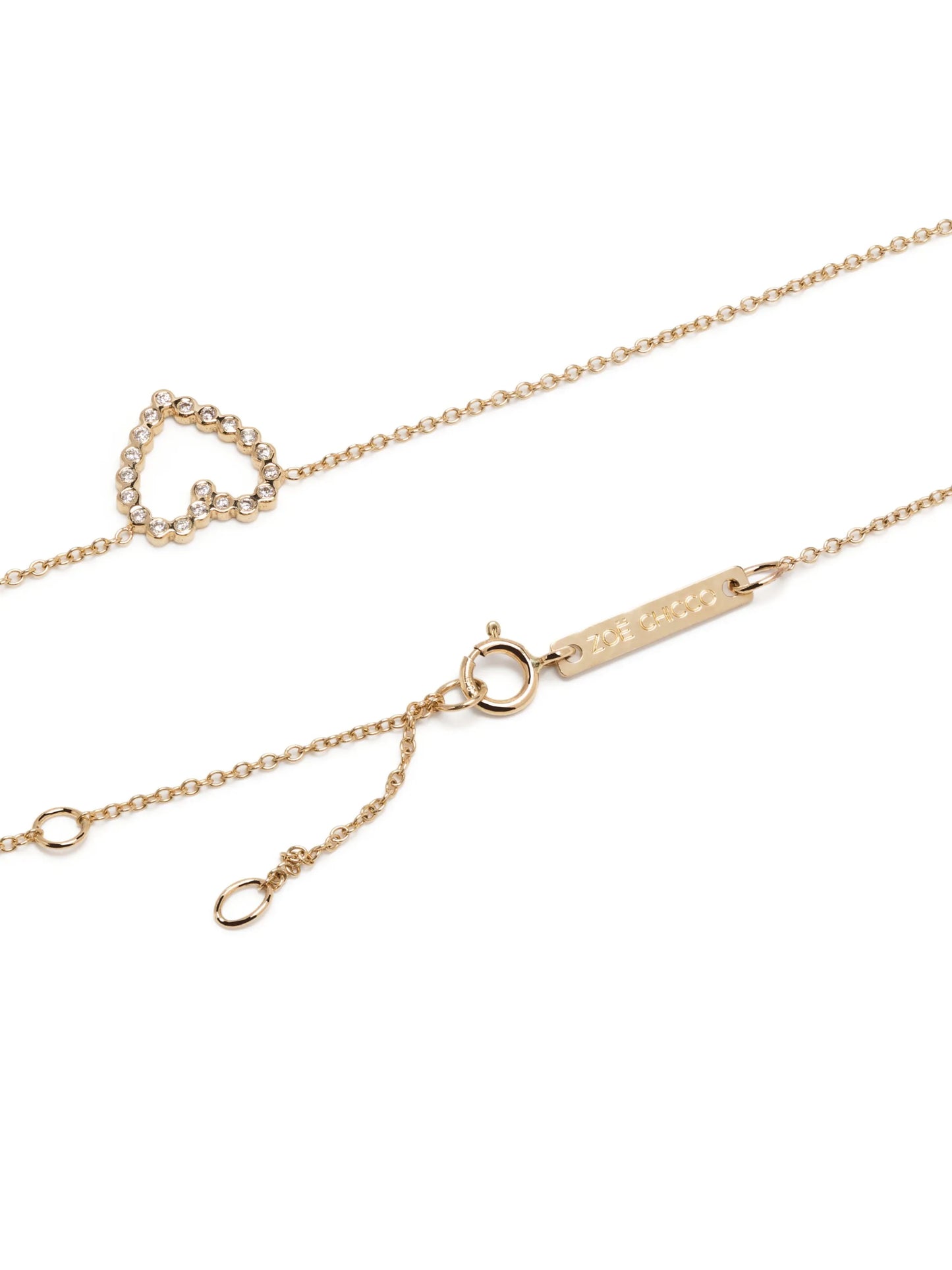 14kt yellow gold heart diamond necklace