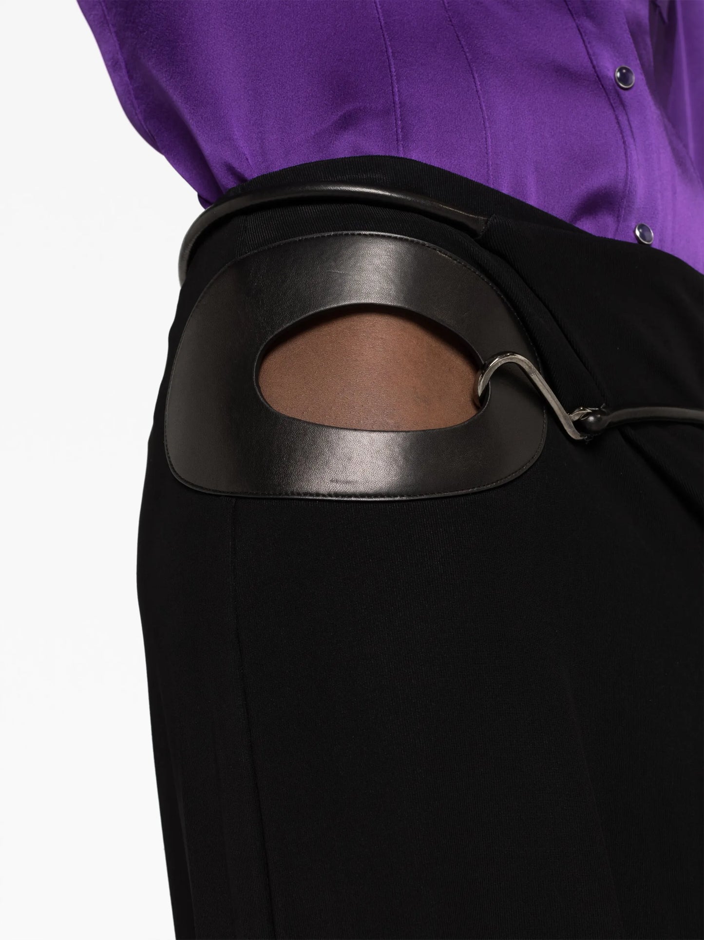 cut-out wide-leg silk trousers