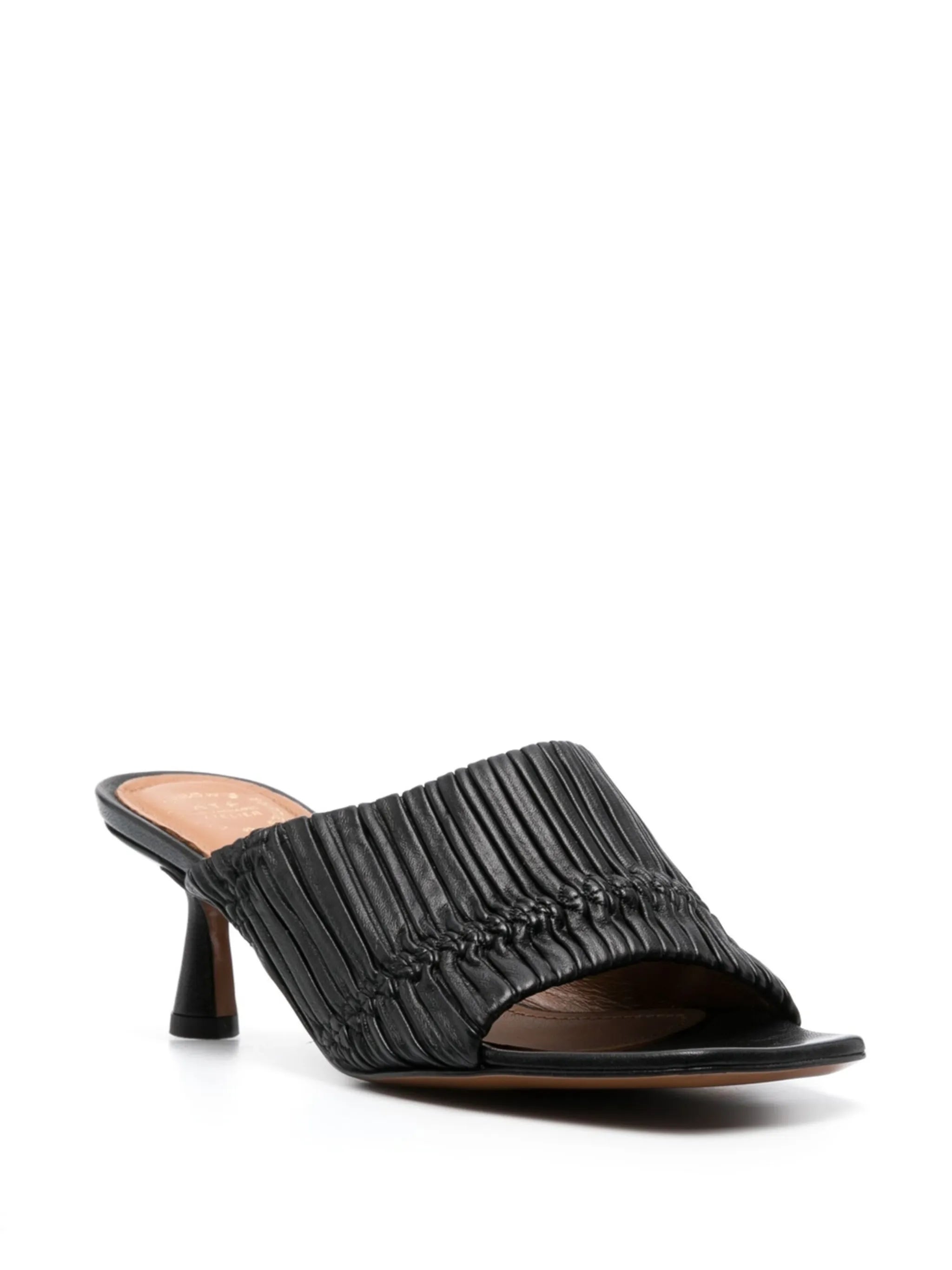 square-toe leather sandals