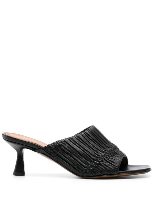 square-toe leather sandals
