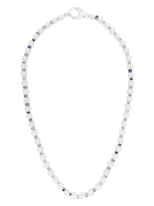 crystal-embellished pearl necklace