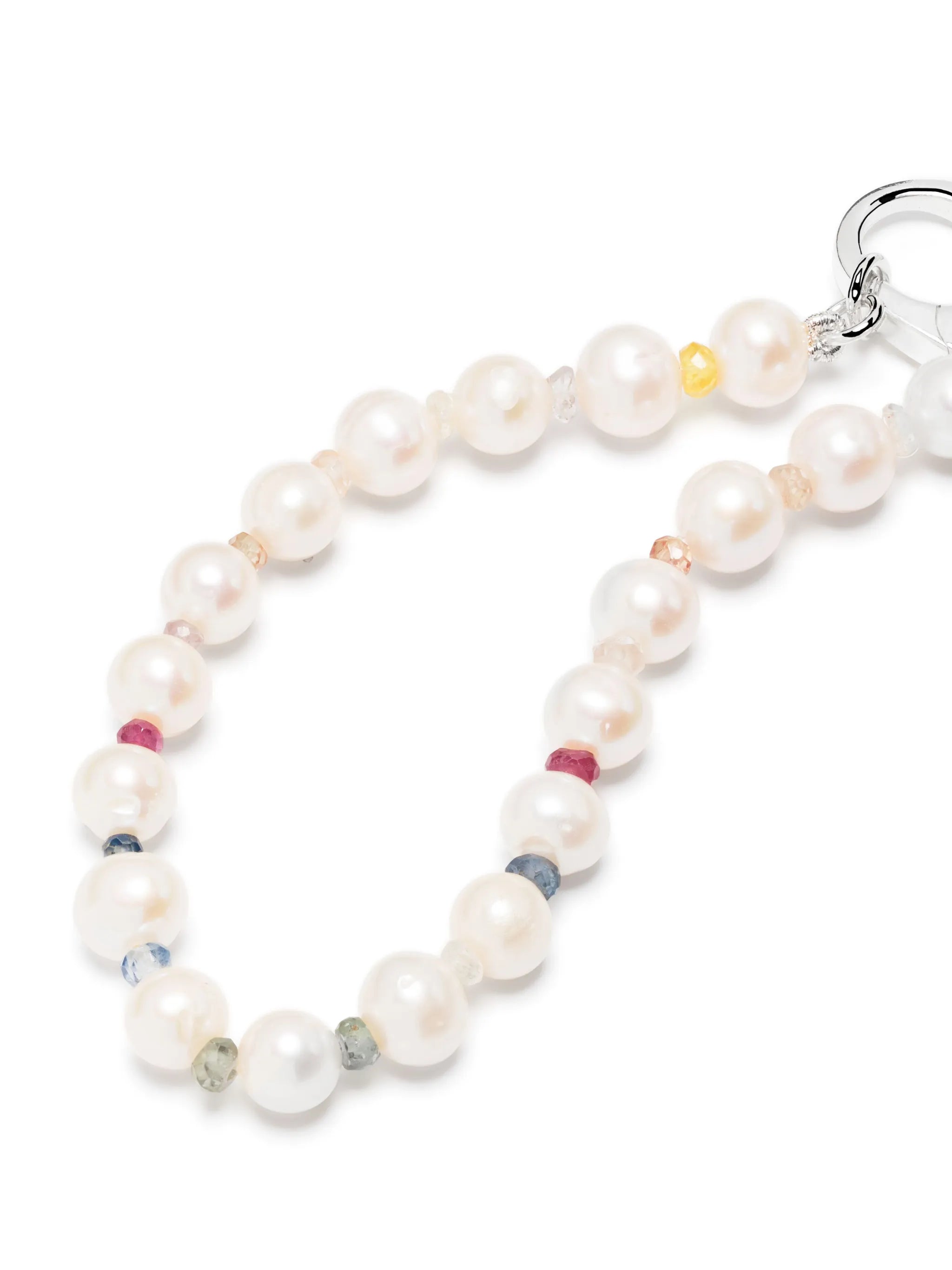 rainbow bead-embellished pearl bracelet