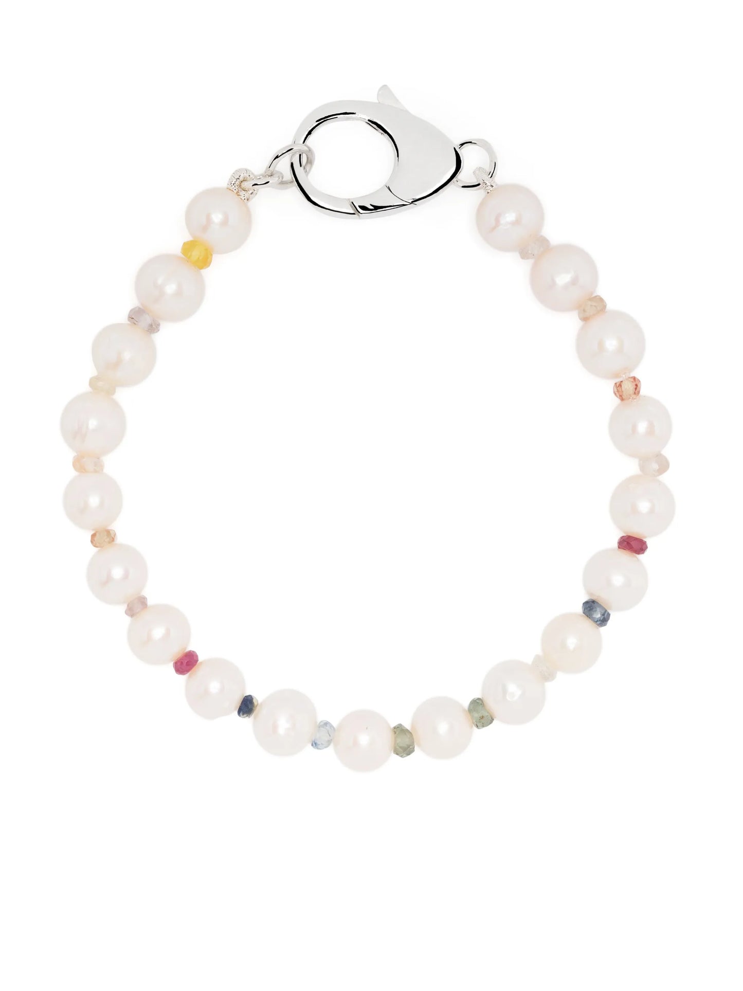 rainbow bead-embellished pearl bracelet