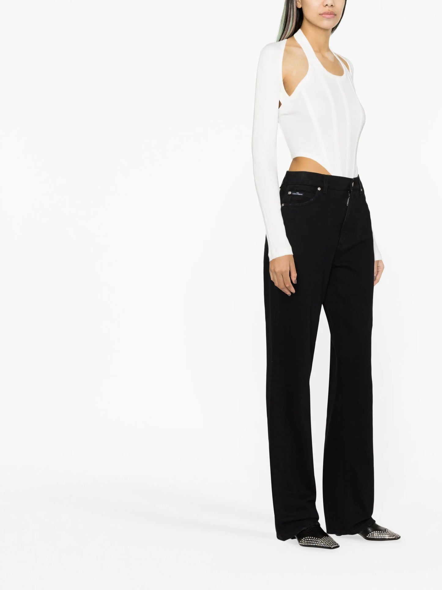 KIM DOLCEGABBANA high-rise drop-crotch boyfriend jeans