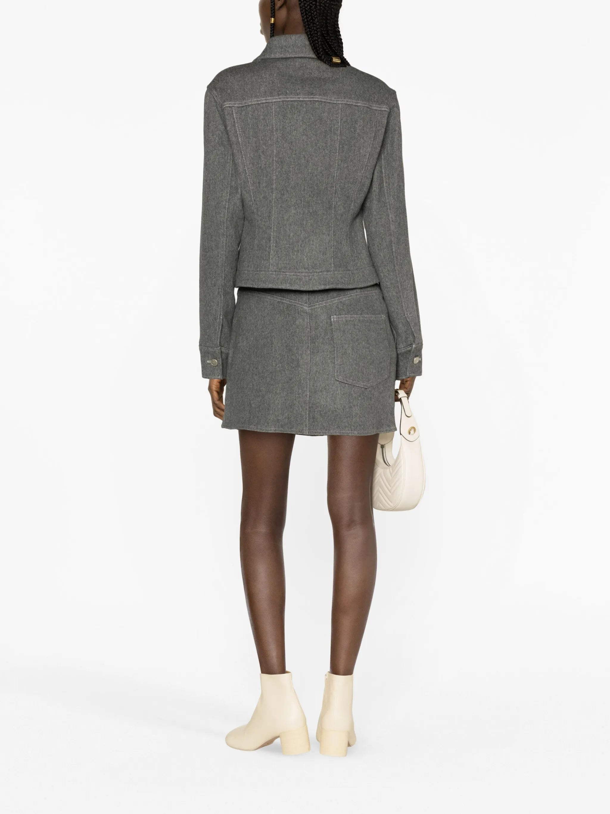 curved-hem button-up jacket