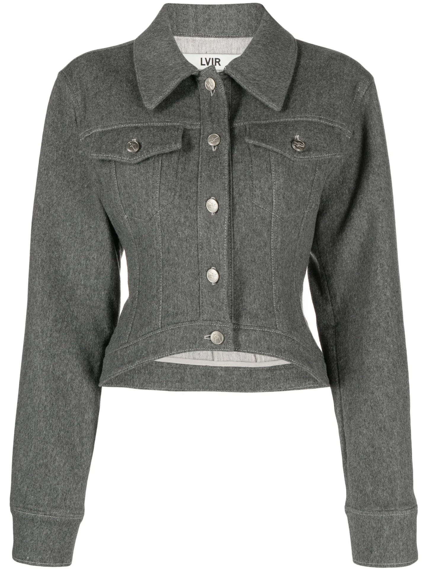curved-hem button-up jacket