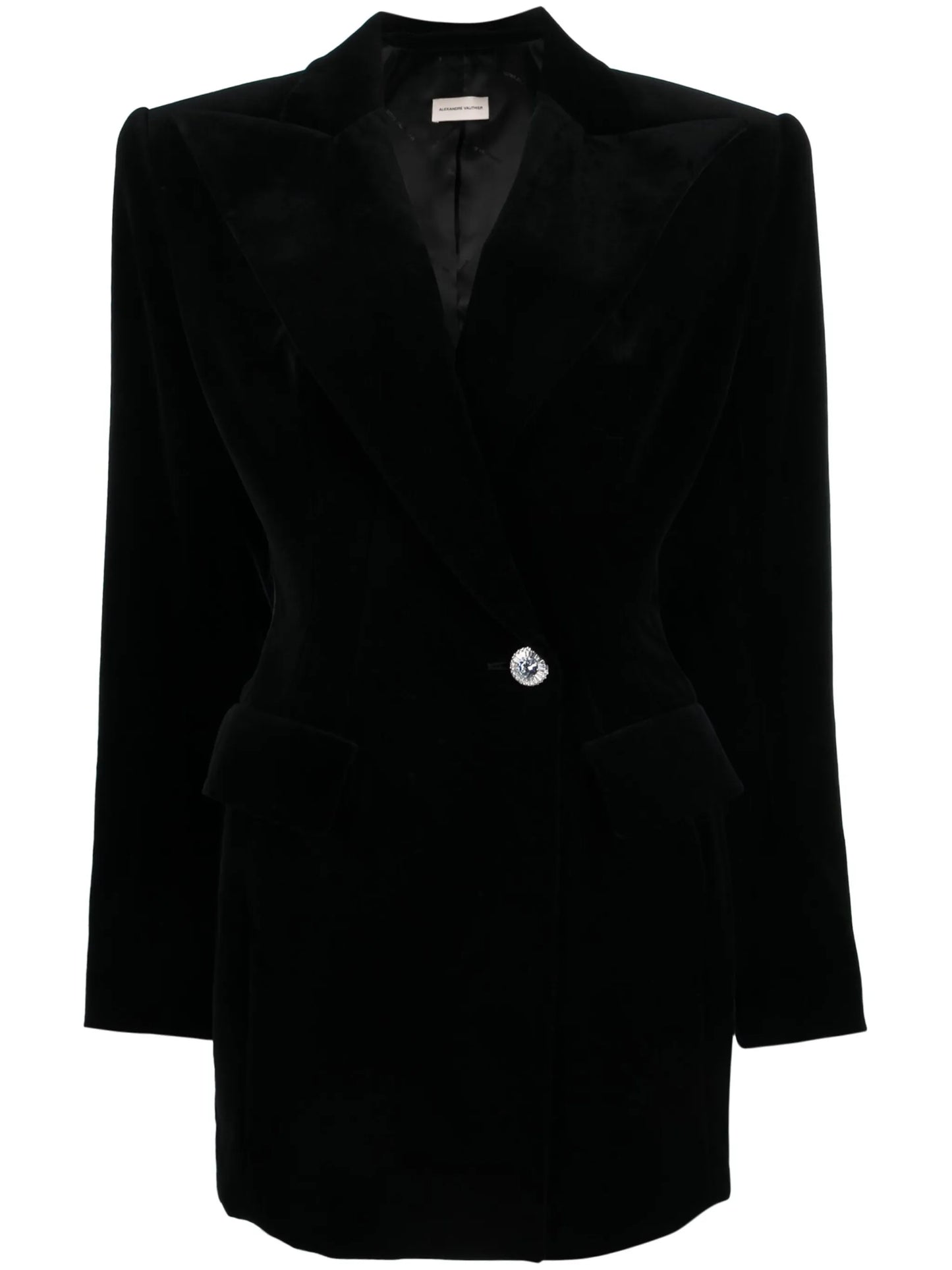 crystal-embellished velvet blazer