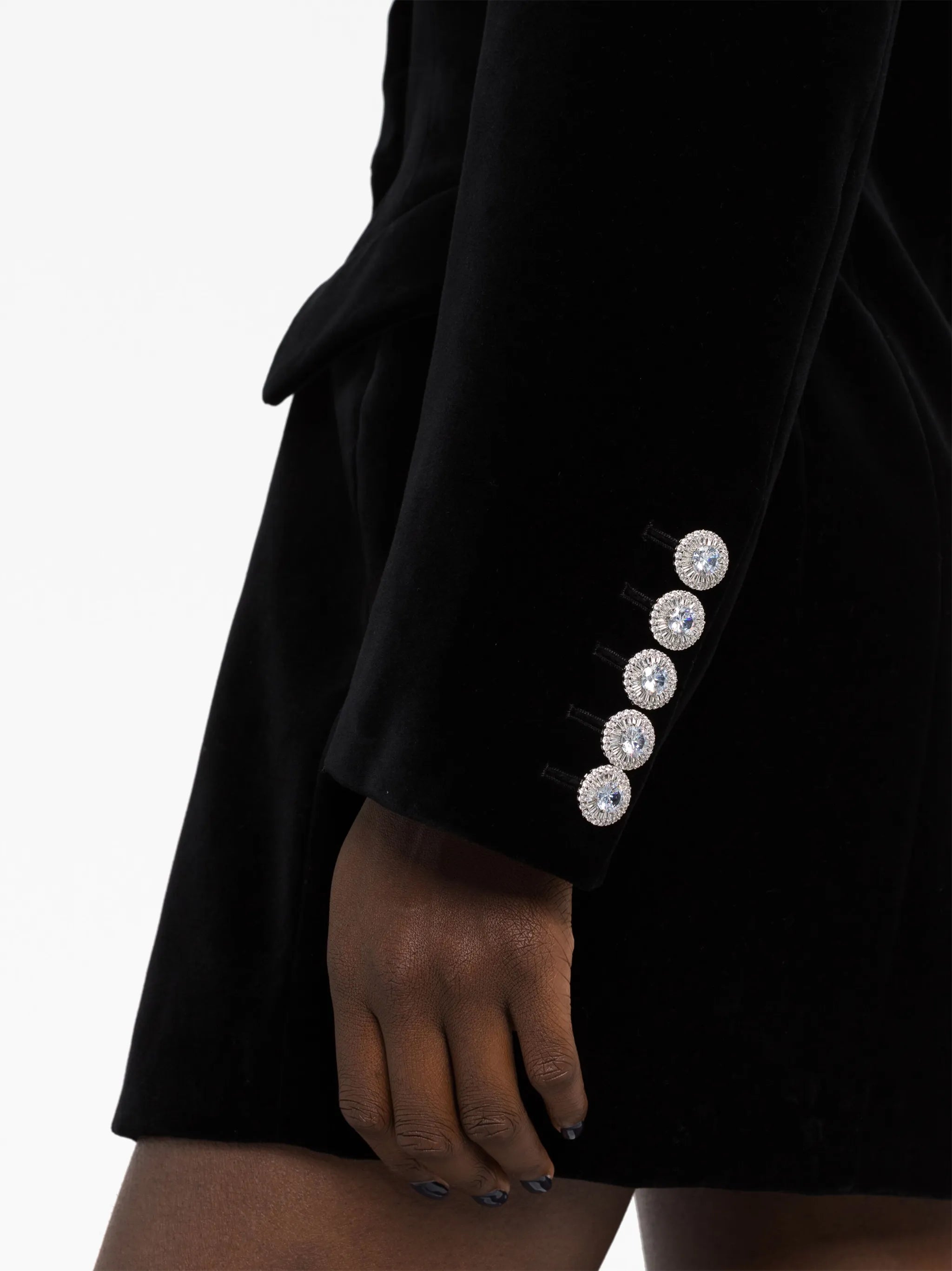 crystal-embellished velvet blazer