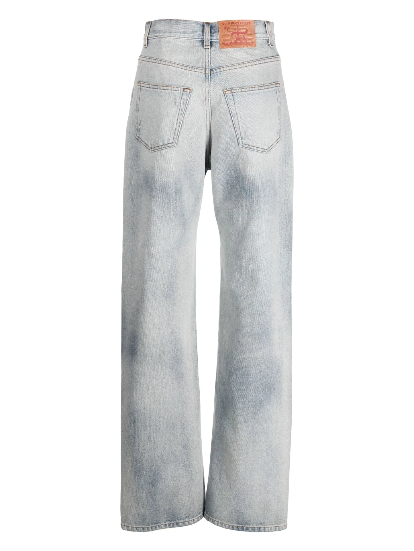 cut-out wide-leg jeans