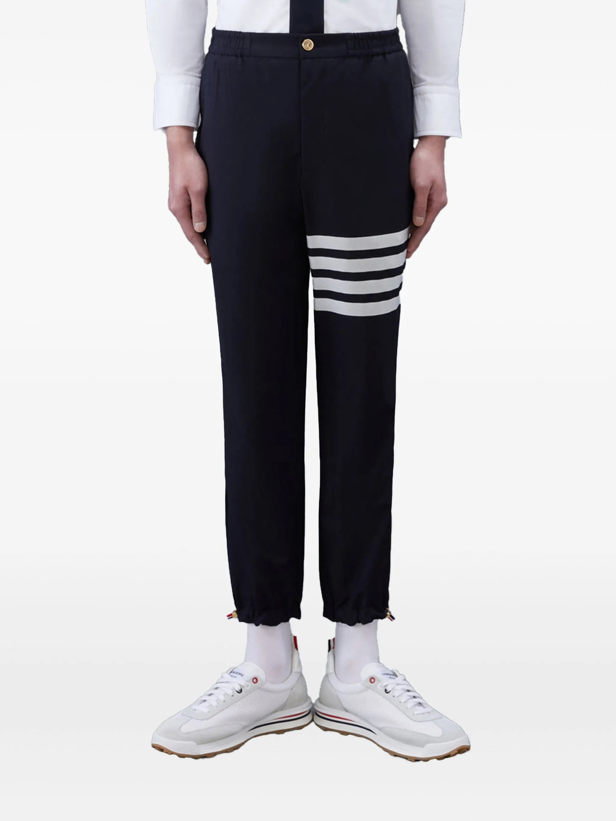 plain weave 4-Bar track trousers