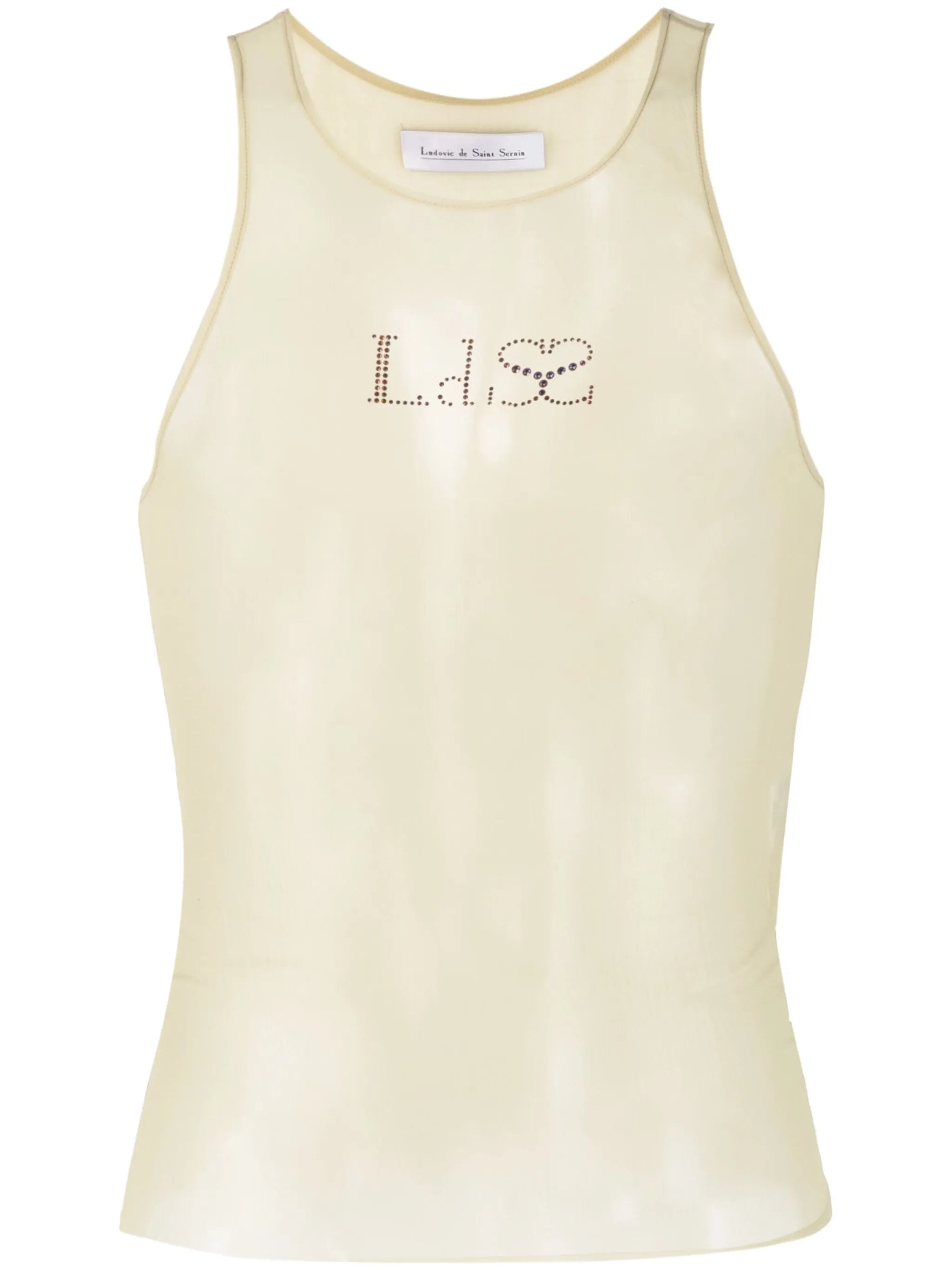 crystal-logo sheer tank top