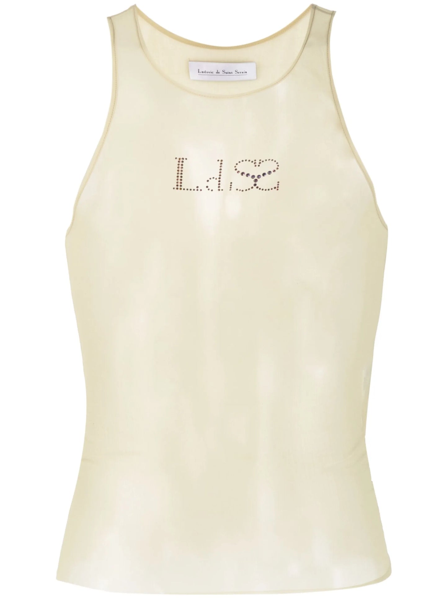 crystal-logo sheer tank top