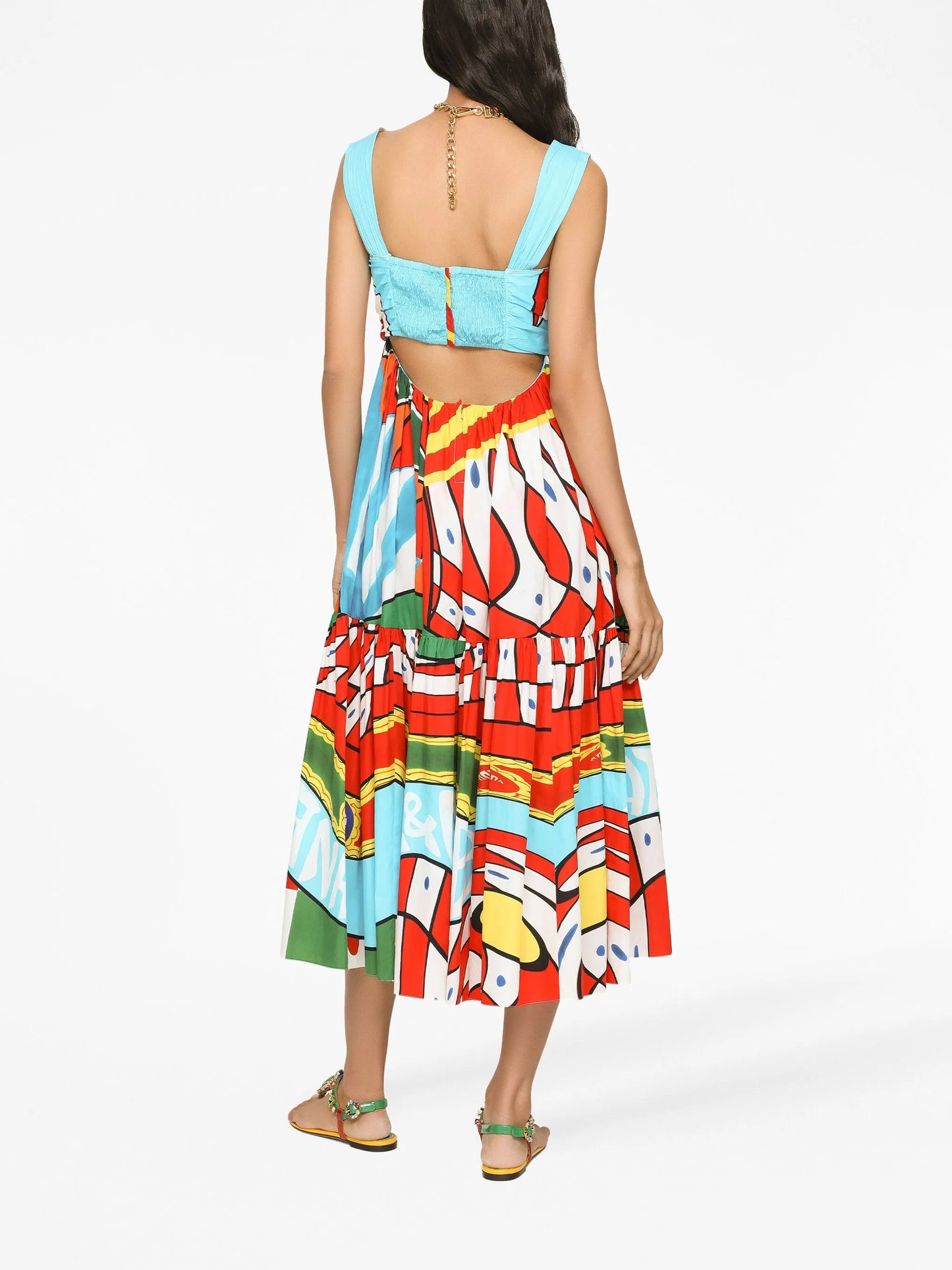 graphic-print midi dress