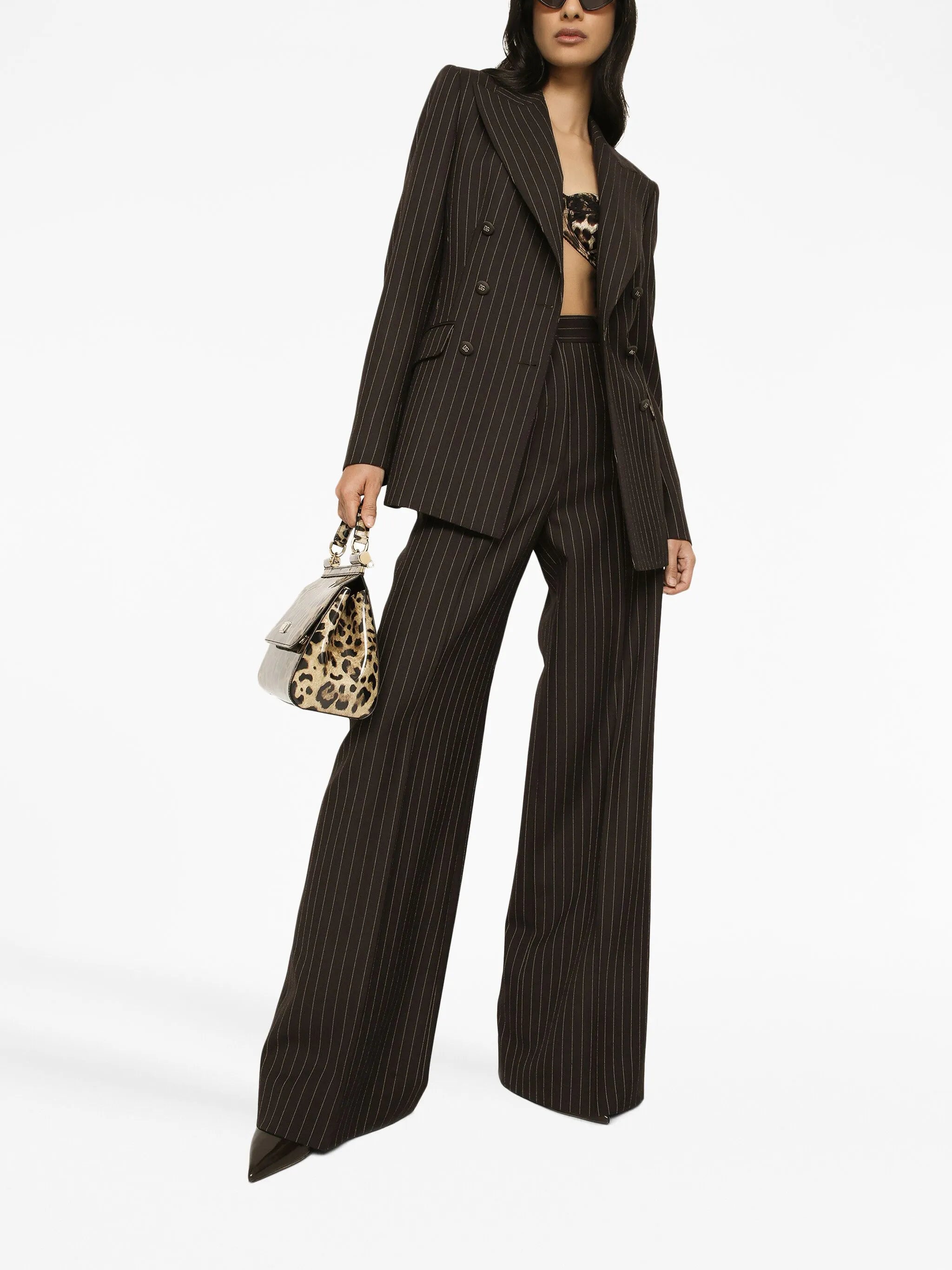 double-breasted striped blazer