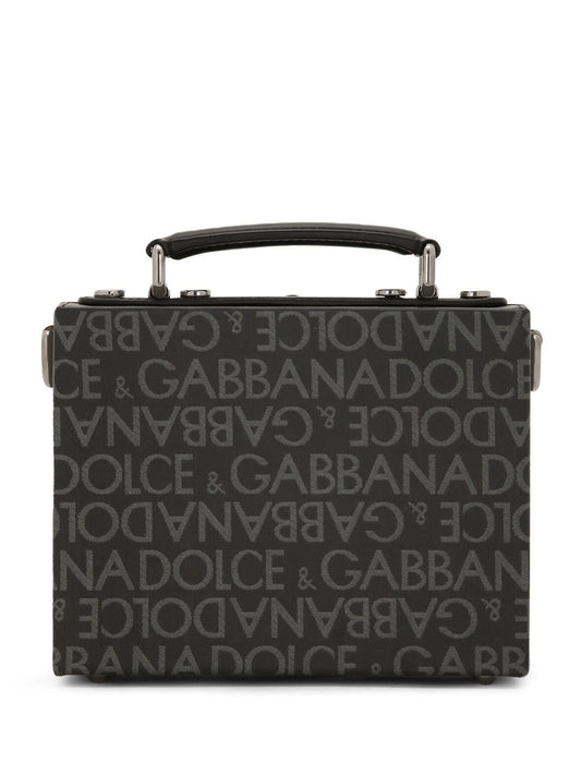 small logo-print leather bag