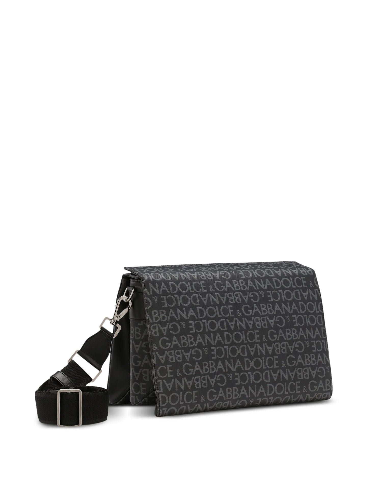 logo-print leather shoulder bag