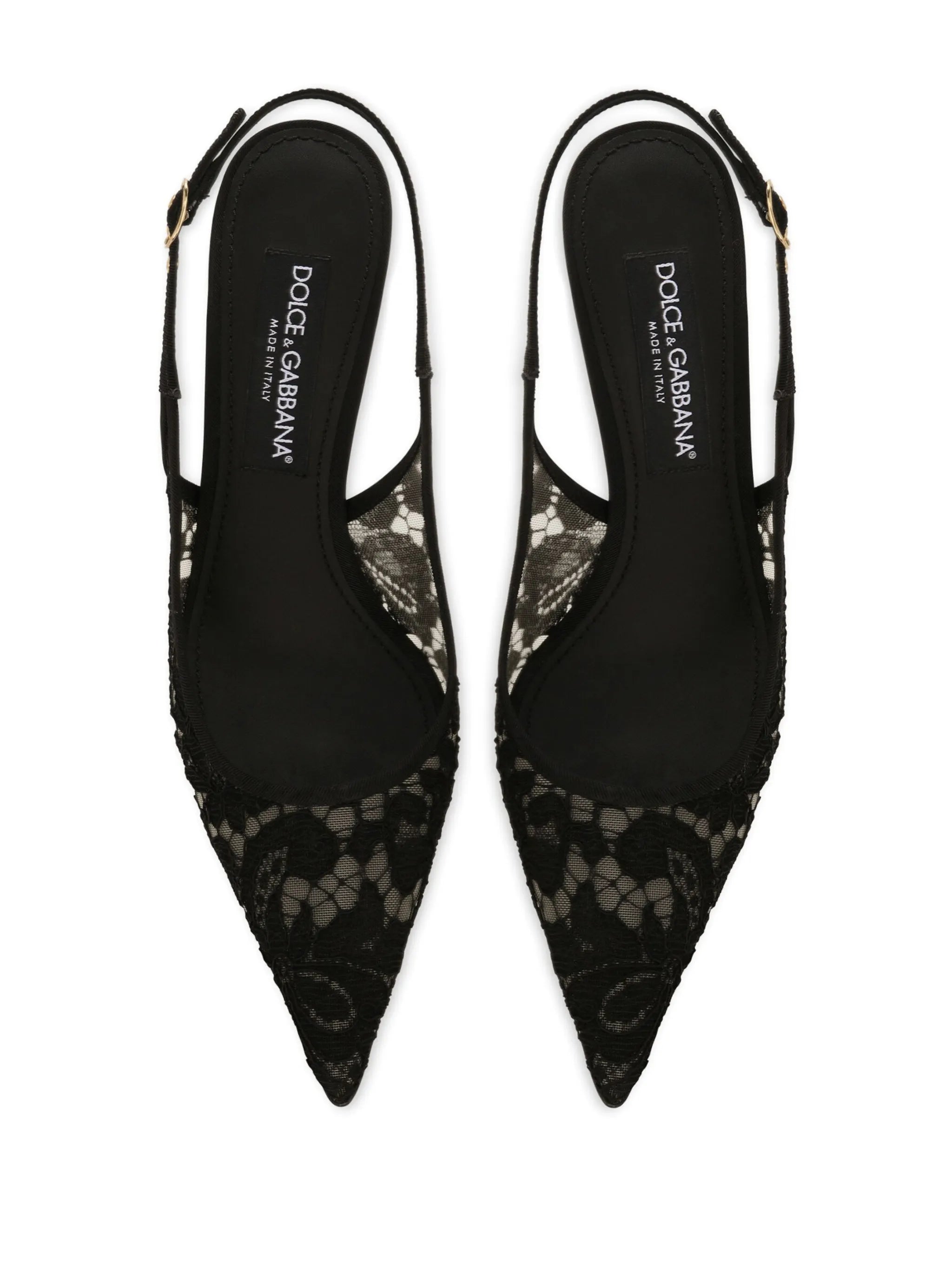 60mm lace slingback pumps