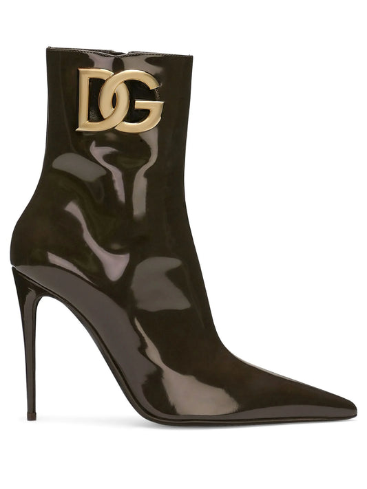 105mm logo-plaque leather boots