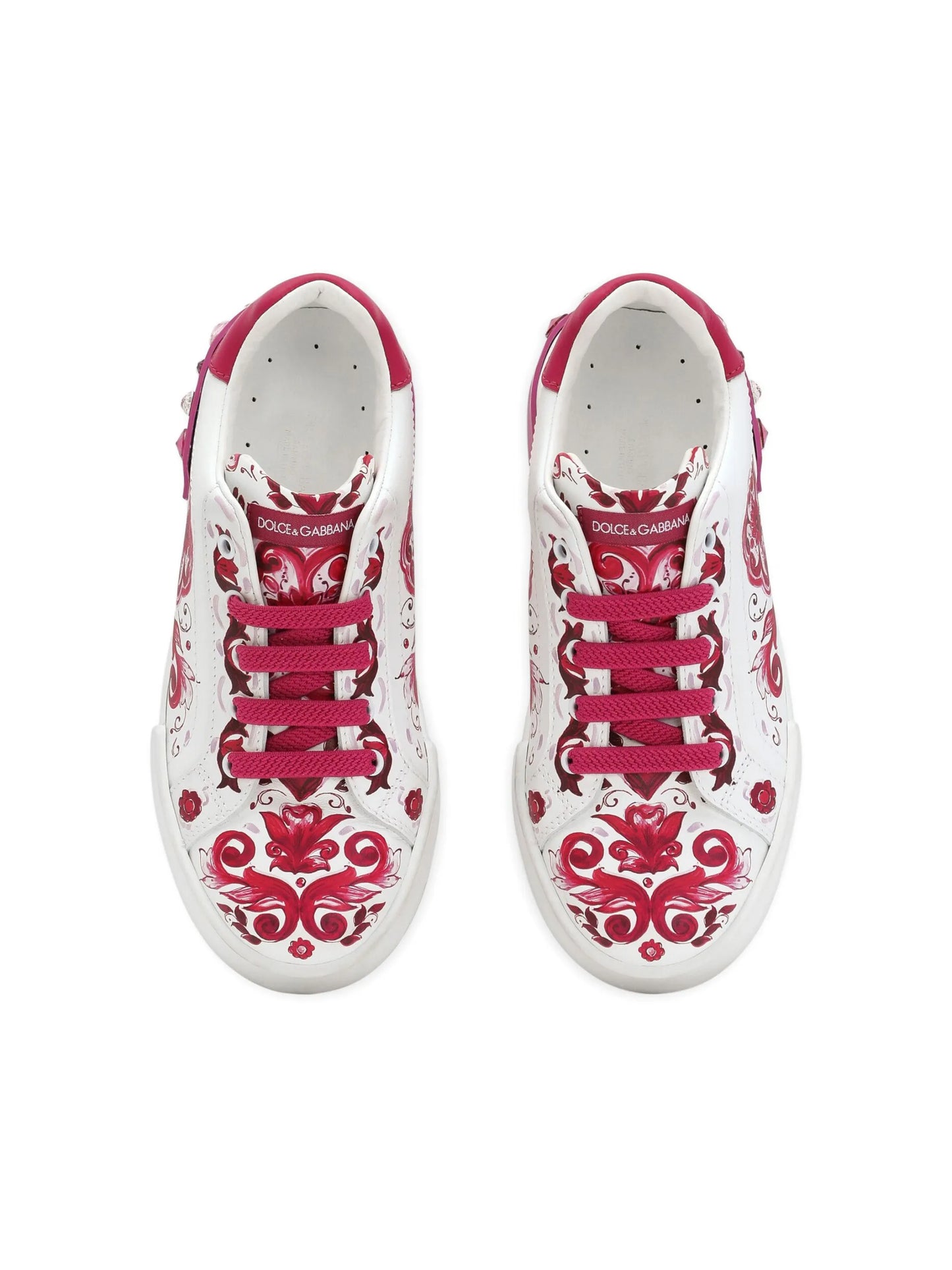 Portofino Majolica-print leather sneakers