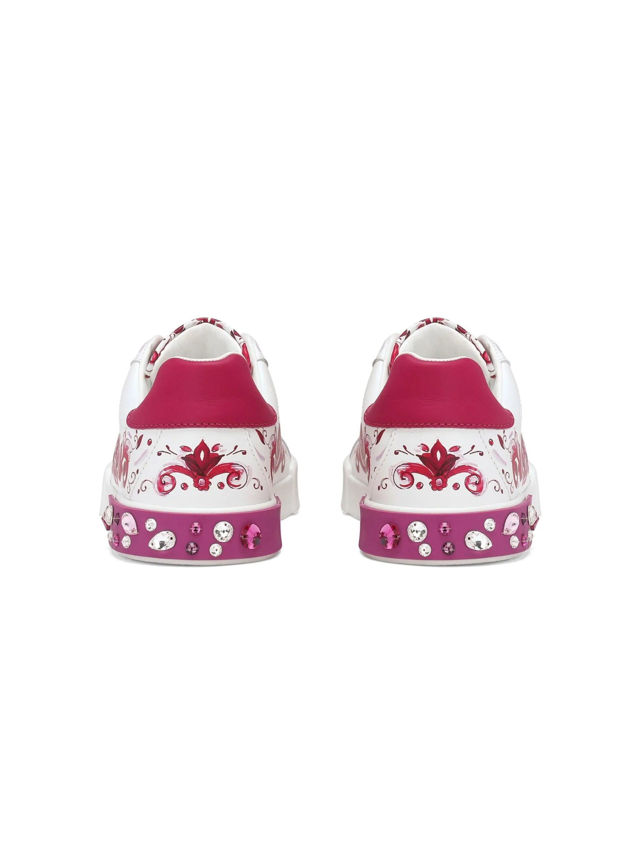 Portofino Majolica-print leather sneakers
