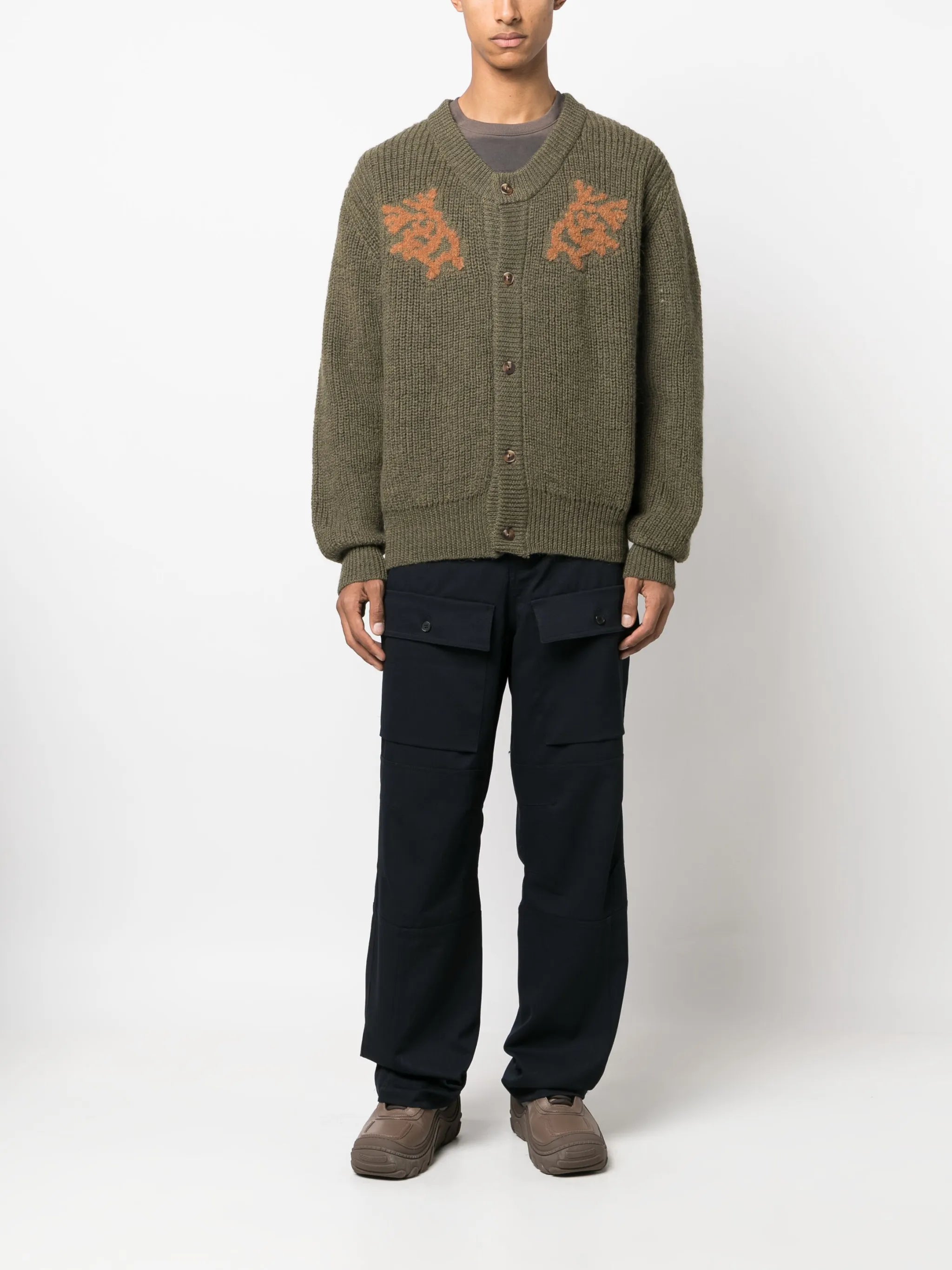 Dansa intarsia-knit cardigan