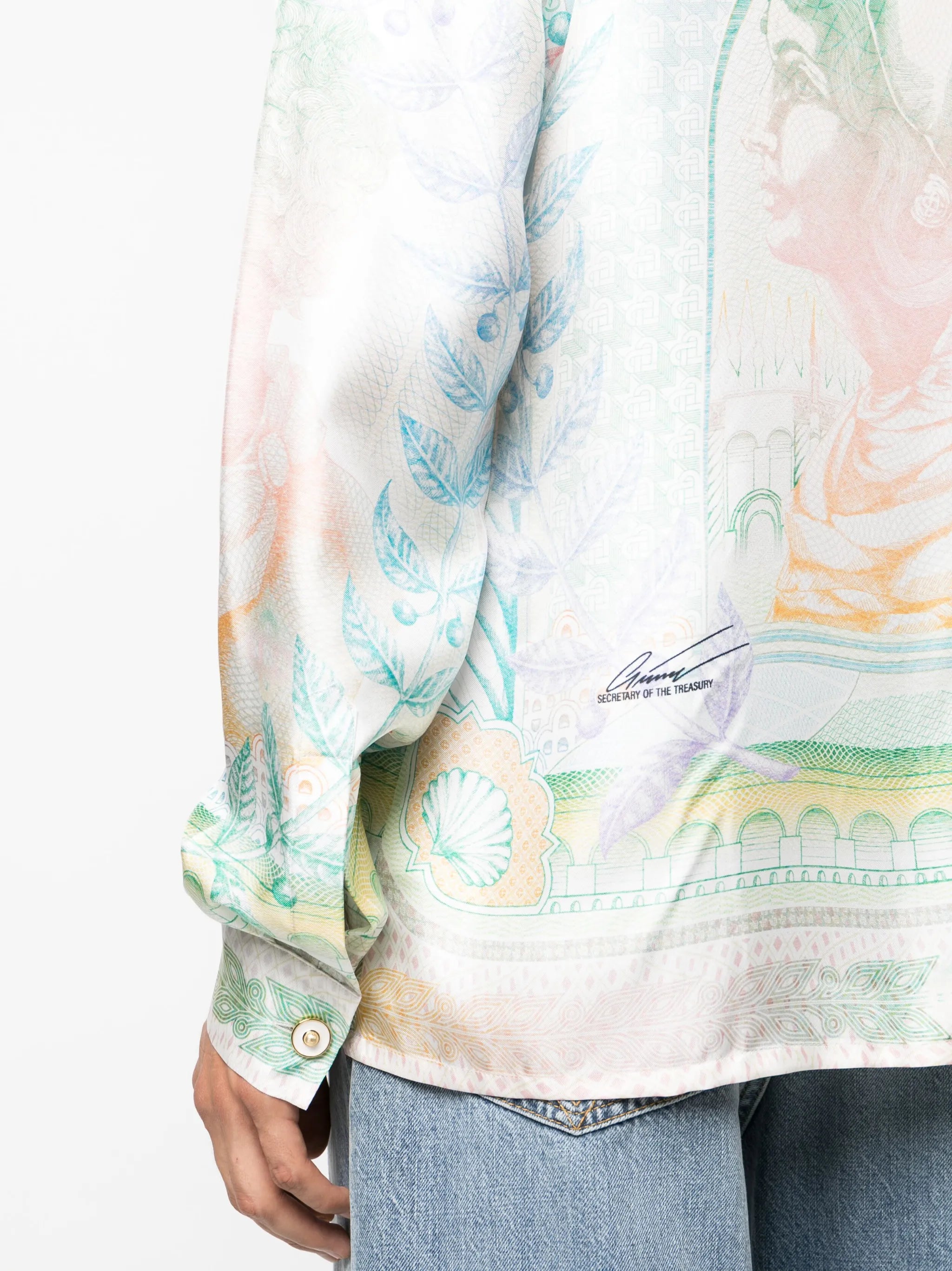 Cuban-collar silk shirt