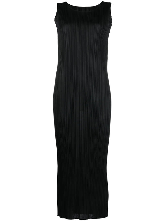 sleeveless pleated midi dress