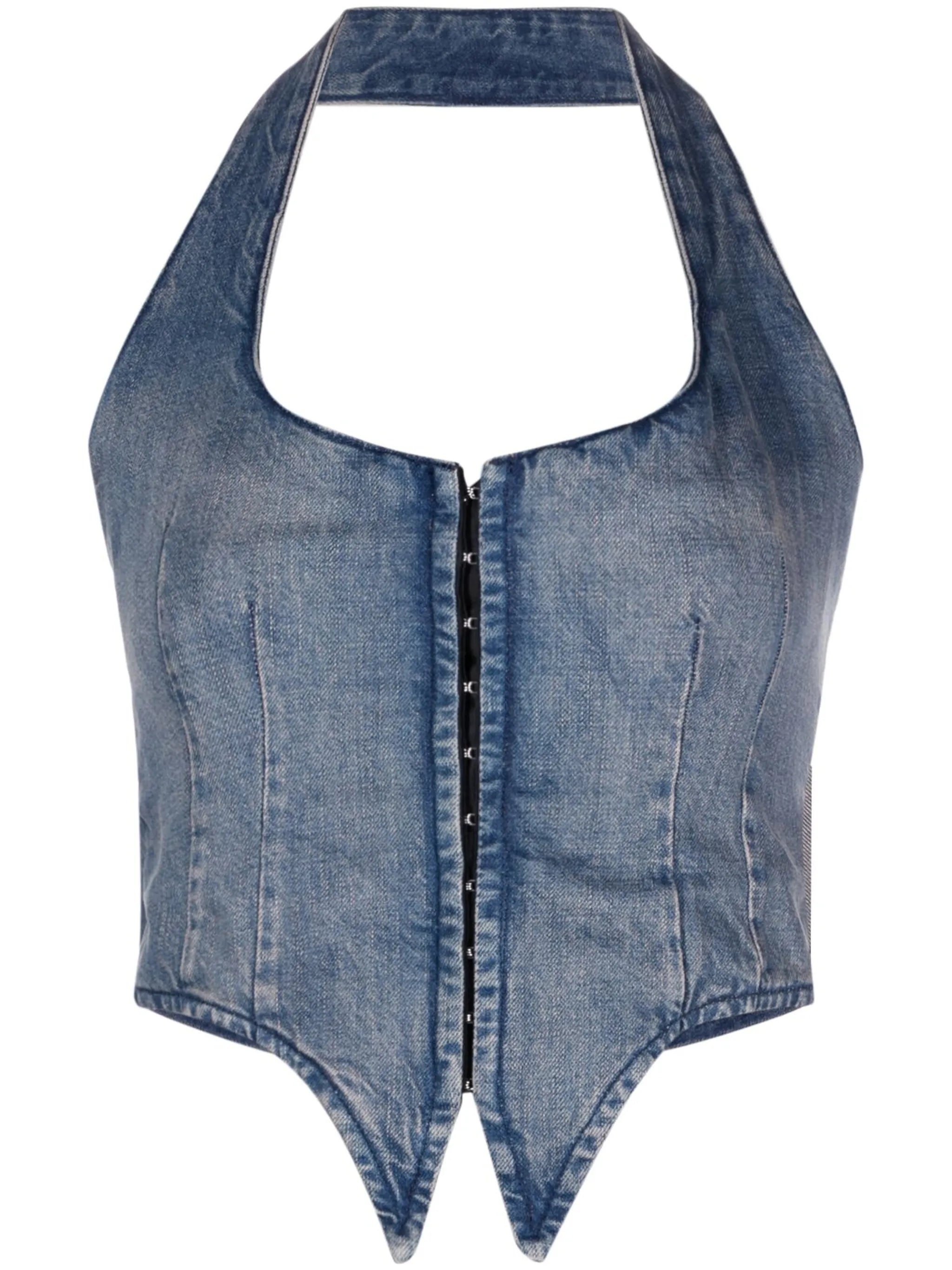 Dani denim halterneck vest