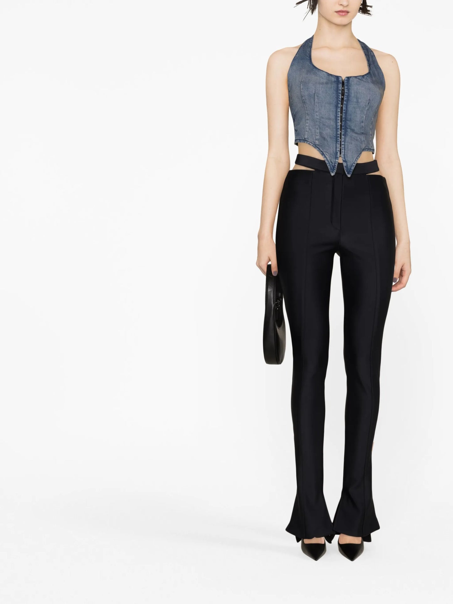 Dani denim halterneck vest