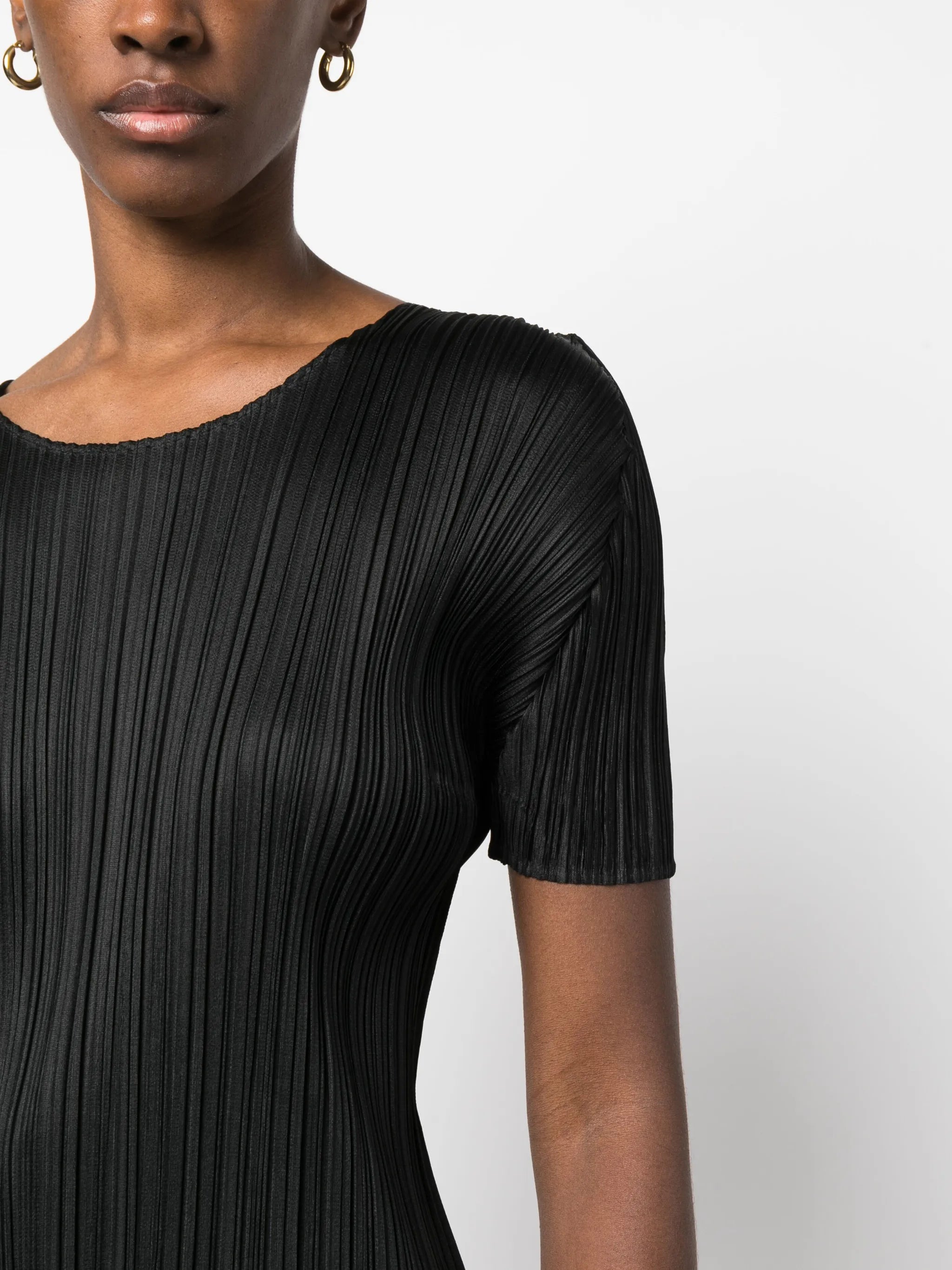 plissé short-sleeve T-shirt