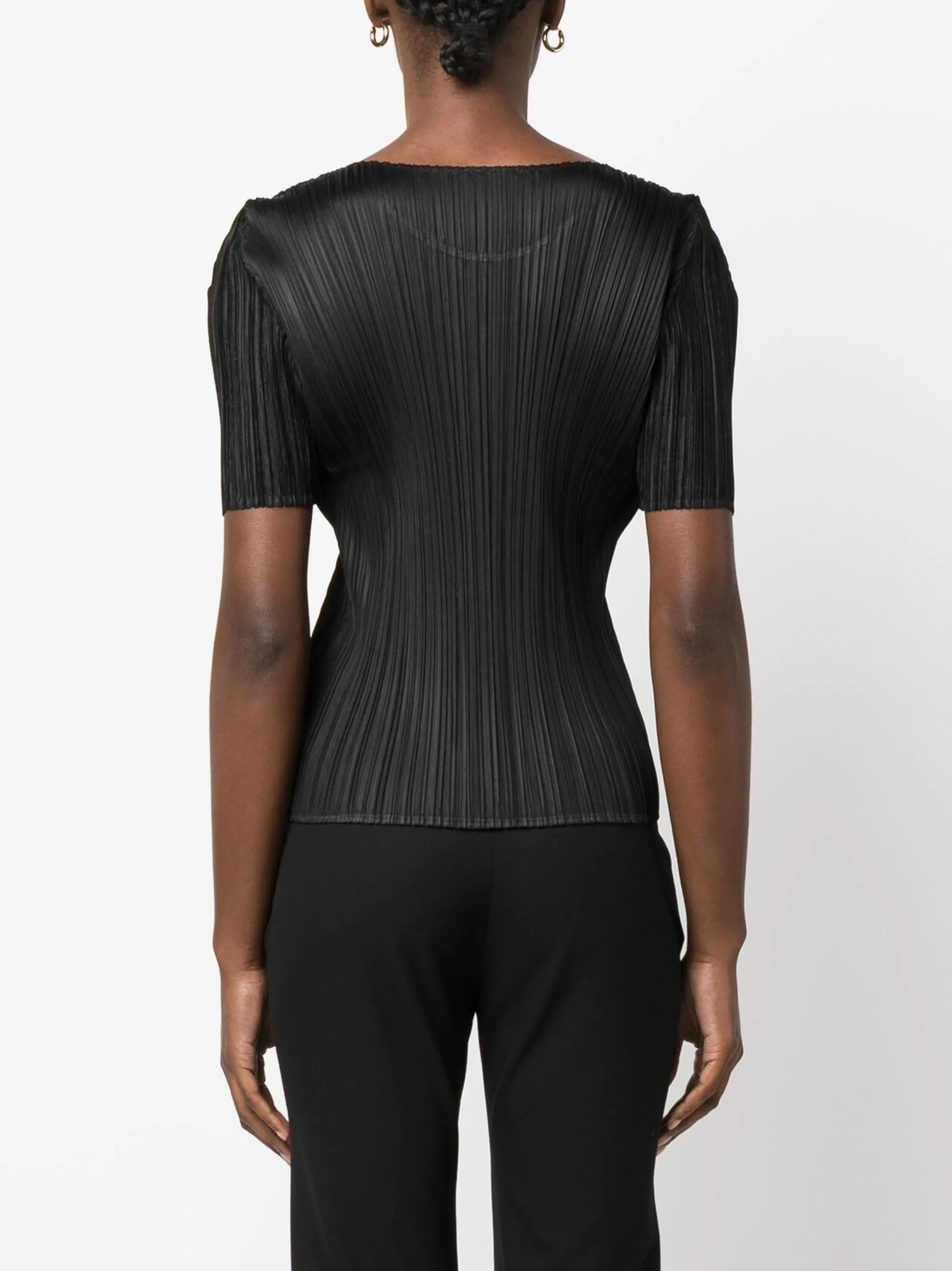 plissé short-sleeve T-shirt