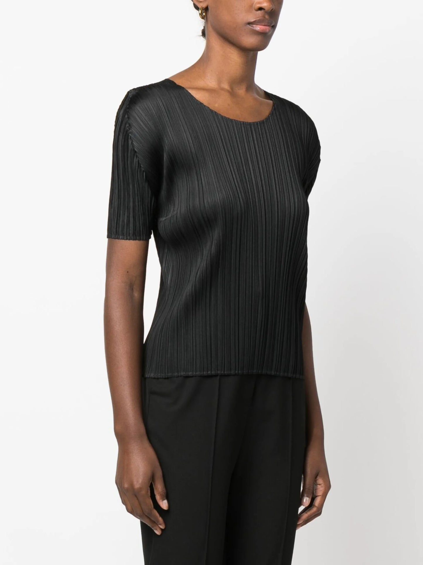 plissé short-sleeve T-shirt