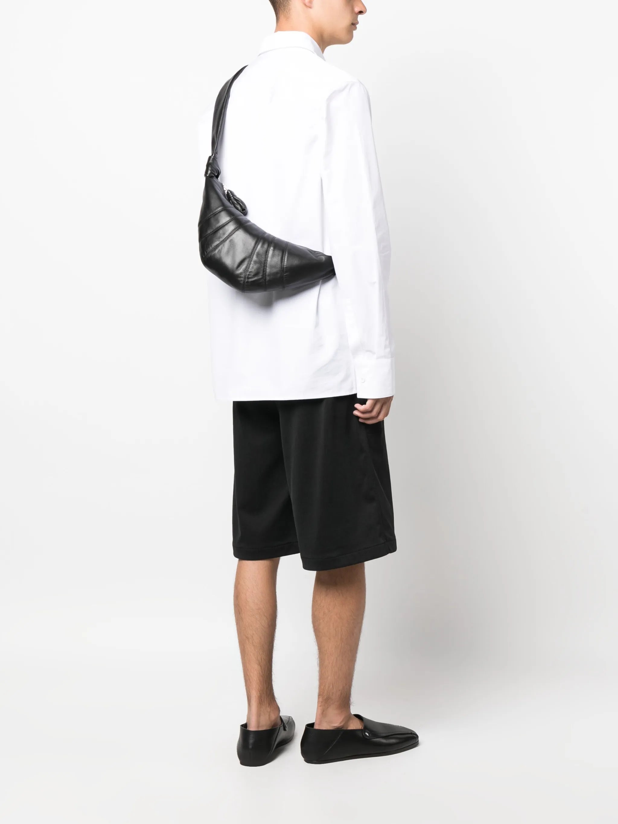 Croissant nappa leather belt bag
