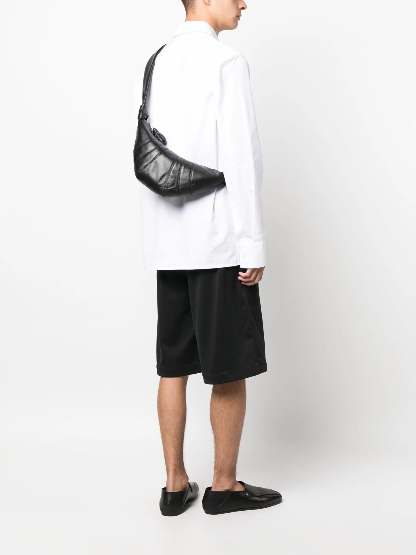 Croissant nappa leather belt bag
