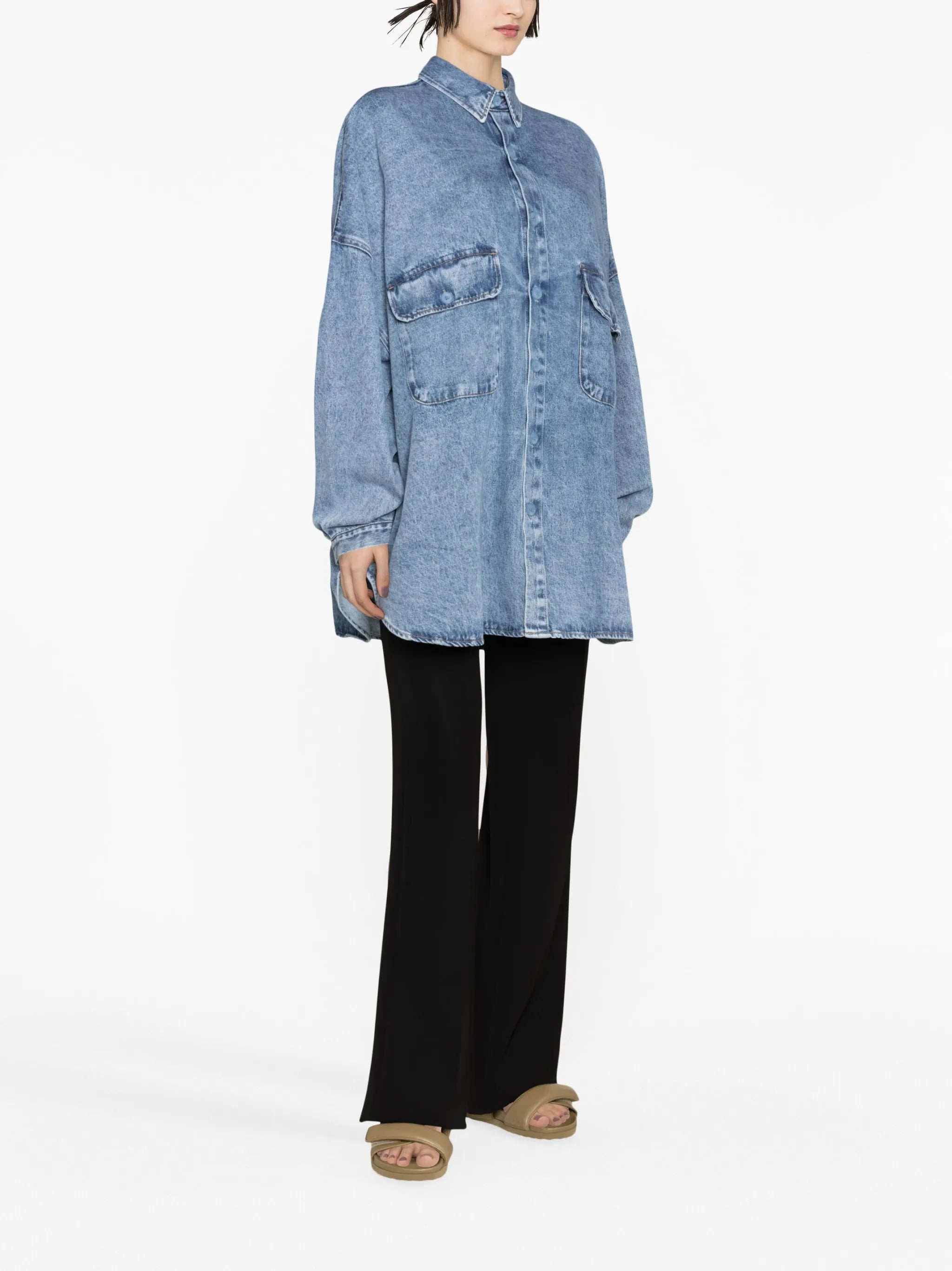Dallas button-up oversized denim shirt
