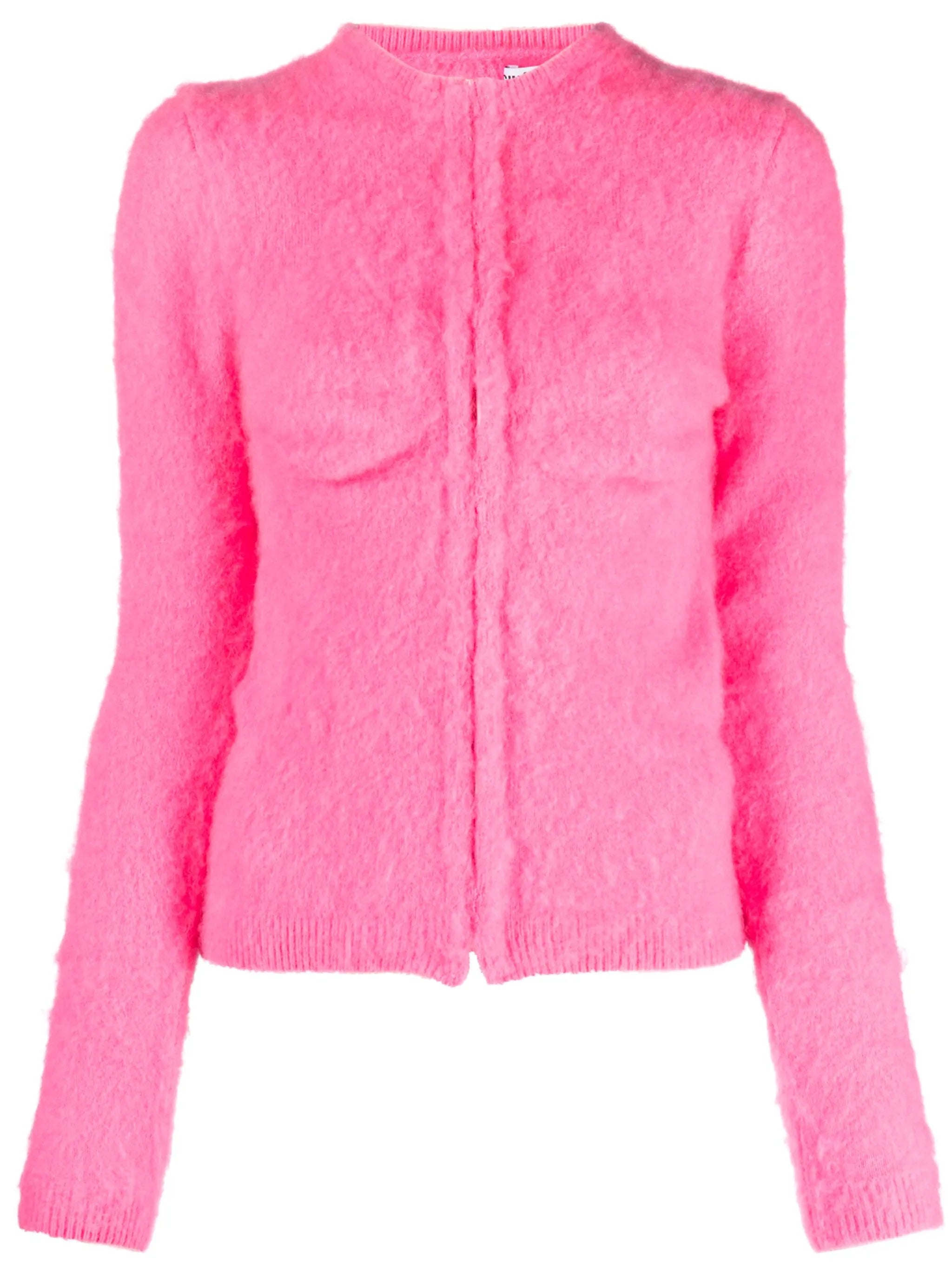 cut-out brushed cardigan
