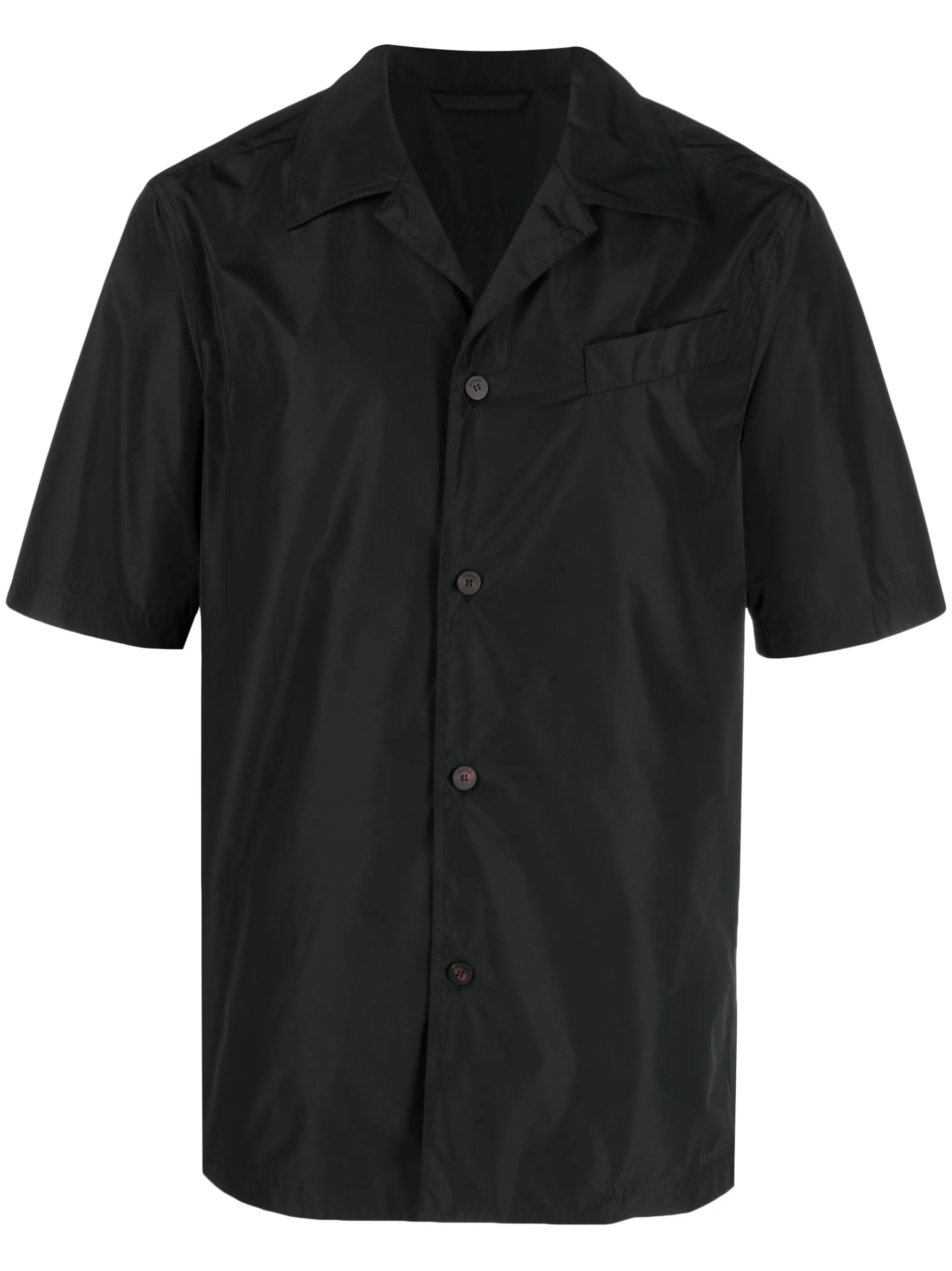 Cuban-collar button-up shirt