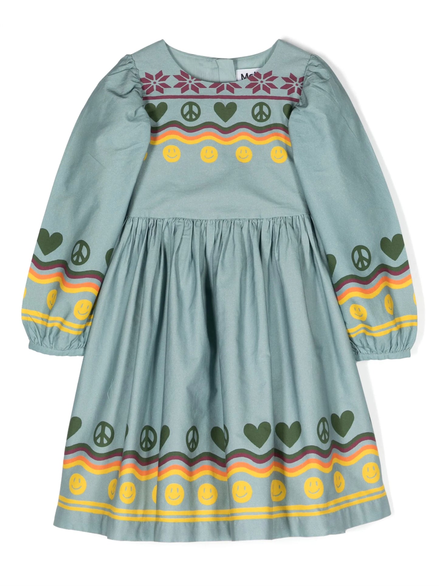 Cilja long puff-sleeves cotton dress