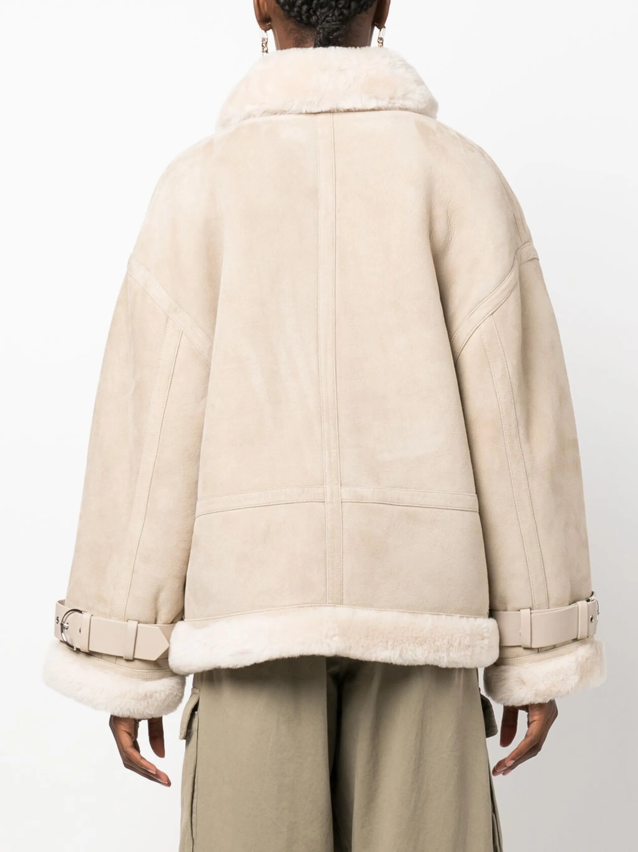 Darling shearling-trim suede jacket